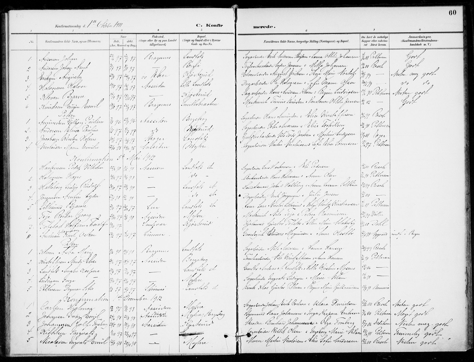 Åssiden kirkebøker, SAKO/A-251/F/Fa/L0002: Parish register (official) no. 2, 1896-1916, p. 60