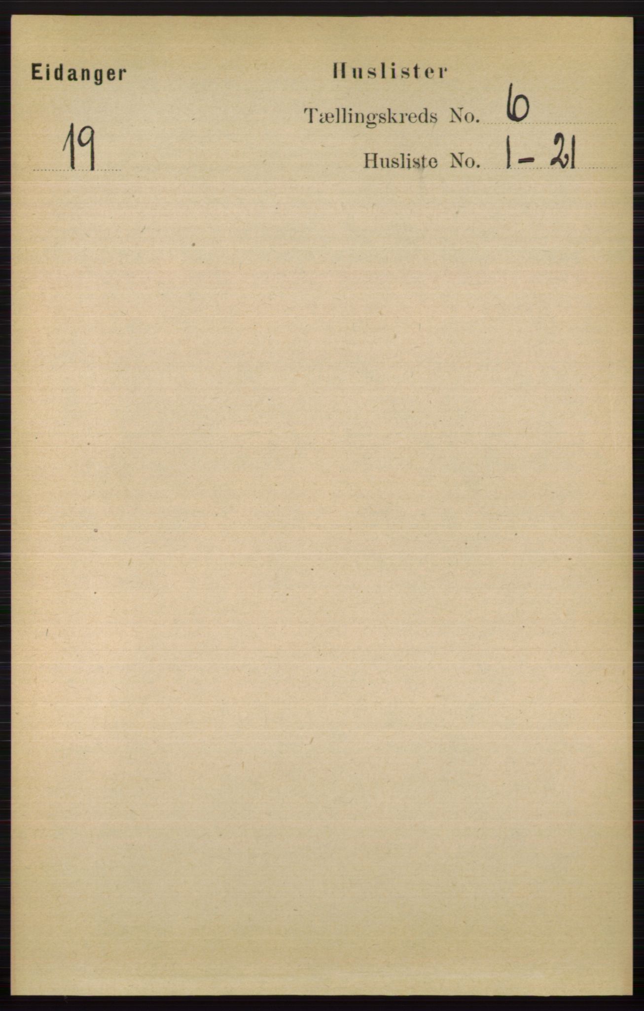 RA, 1891 census for 0813 Eidanger, 1891, p. 2544
