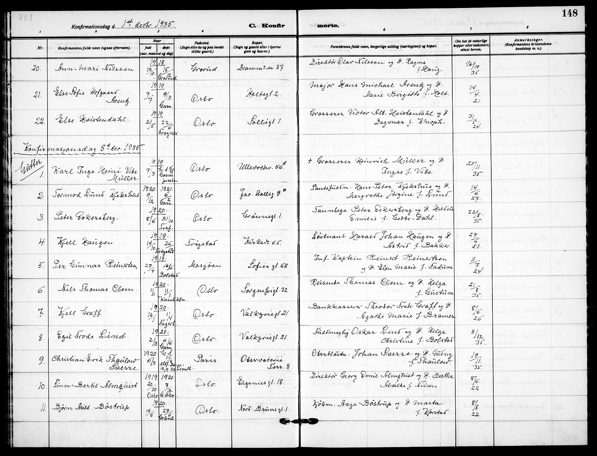 Garnisonsmenigheten Kirkebøker, AV/SAO-A-10846/F/Fa/L0017: Parish register (official) no. 17, 1926-1937, p. 148