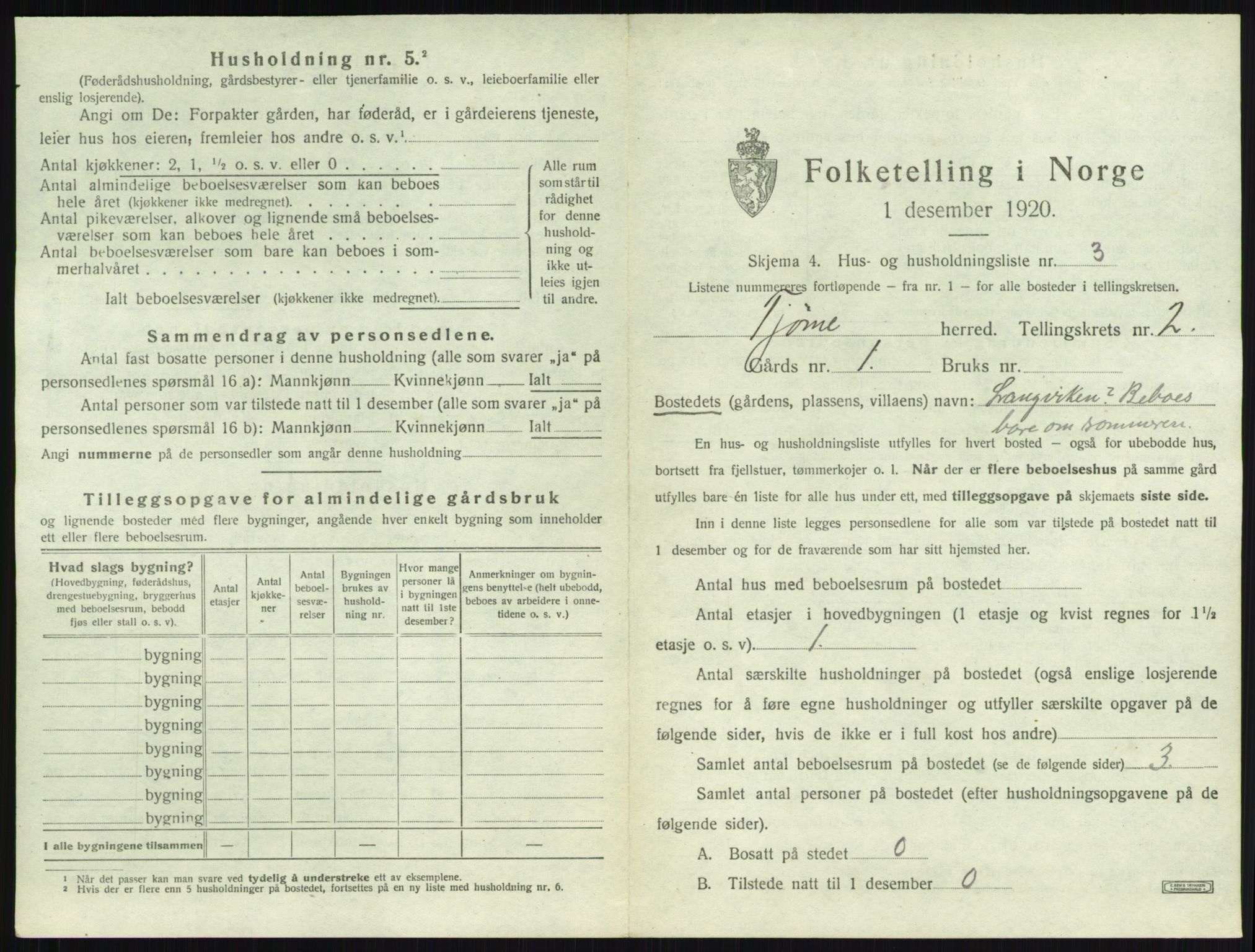 SAKO, 1920 census for Tjøme, 1920, p. 357