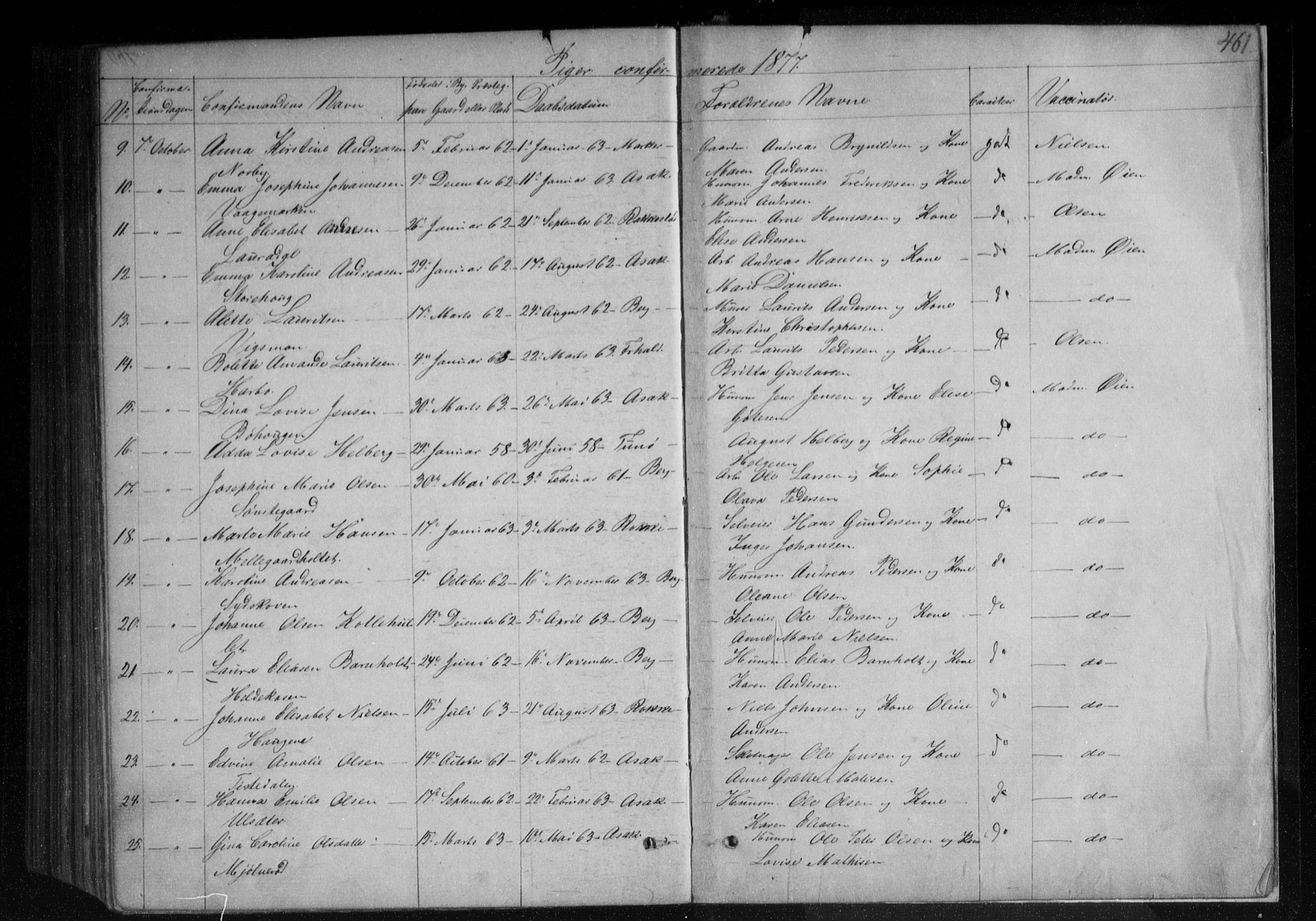 Berg prestekontor Kirkebøker, SAO/A-10902/F/Fa/L0005: Parish register (official) no. I 5, 1861-1877, p. 461