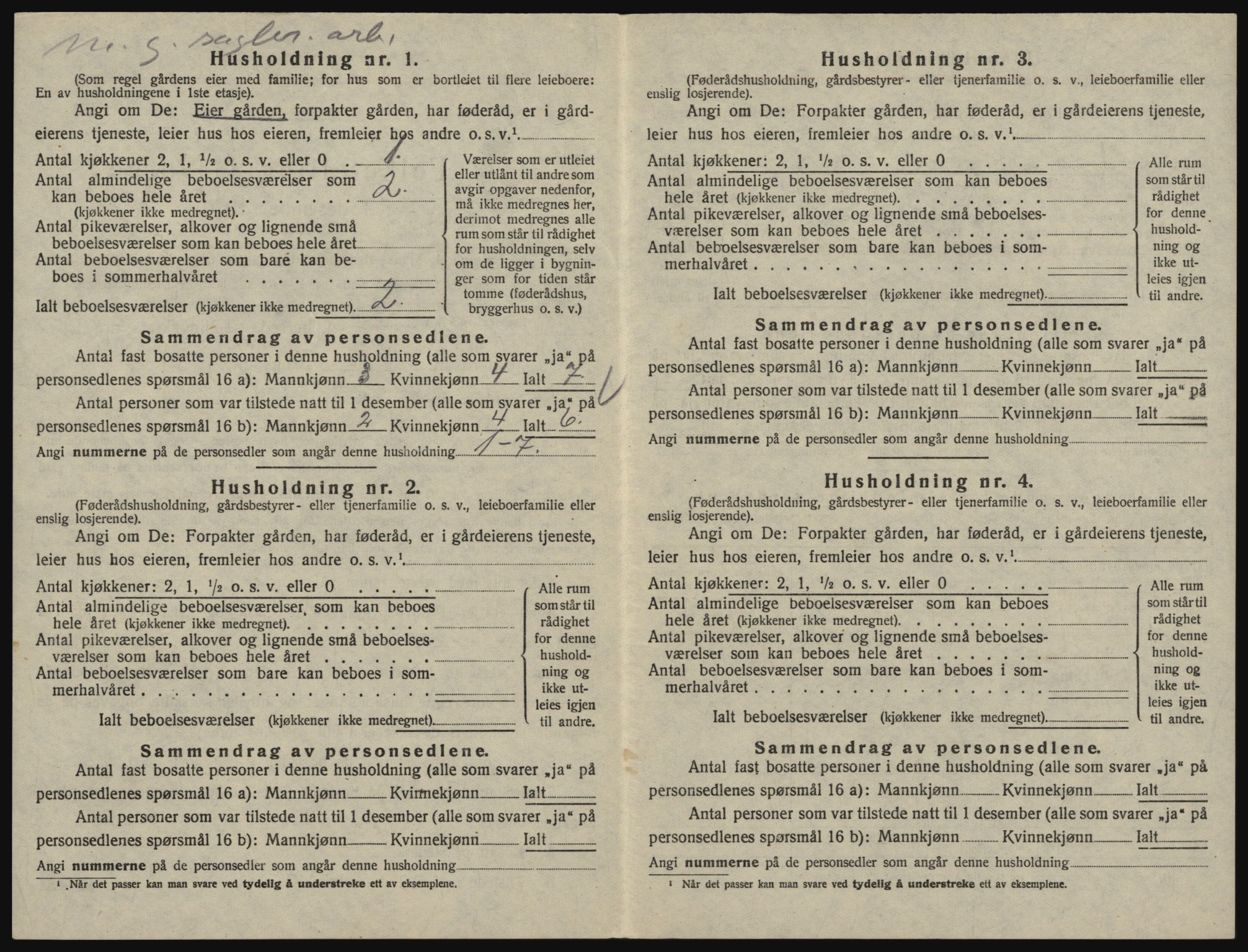 SAO, 1920 census for Glemmen, 1920, p. 594