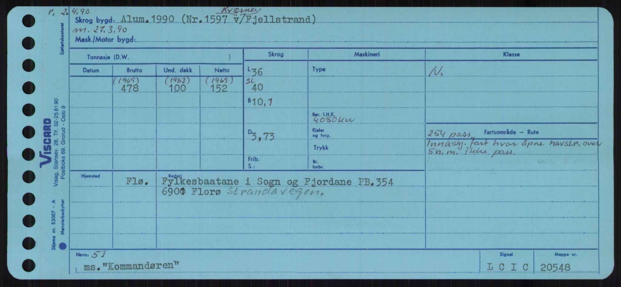 Sjøfartsdirektoratet med forløpere, Skipsmålingen, RA/S-1627/H/Ha/L0003/0002: Fartøy, Hilm-Mar / Fartøy, Kom-Mar, p. 5