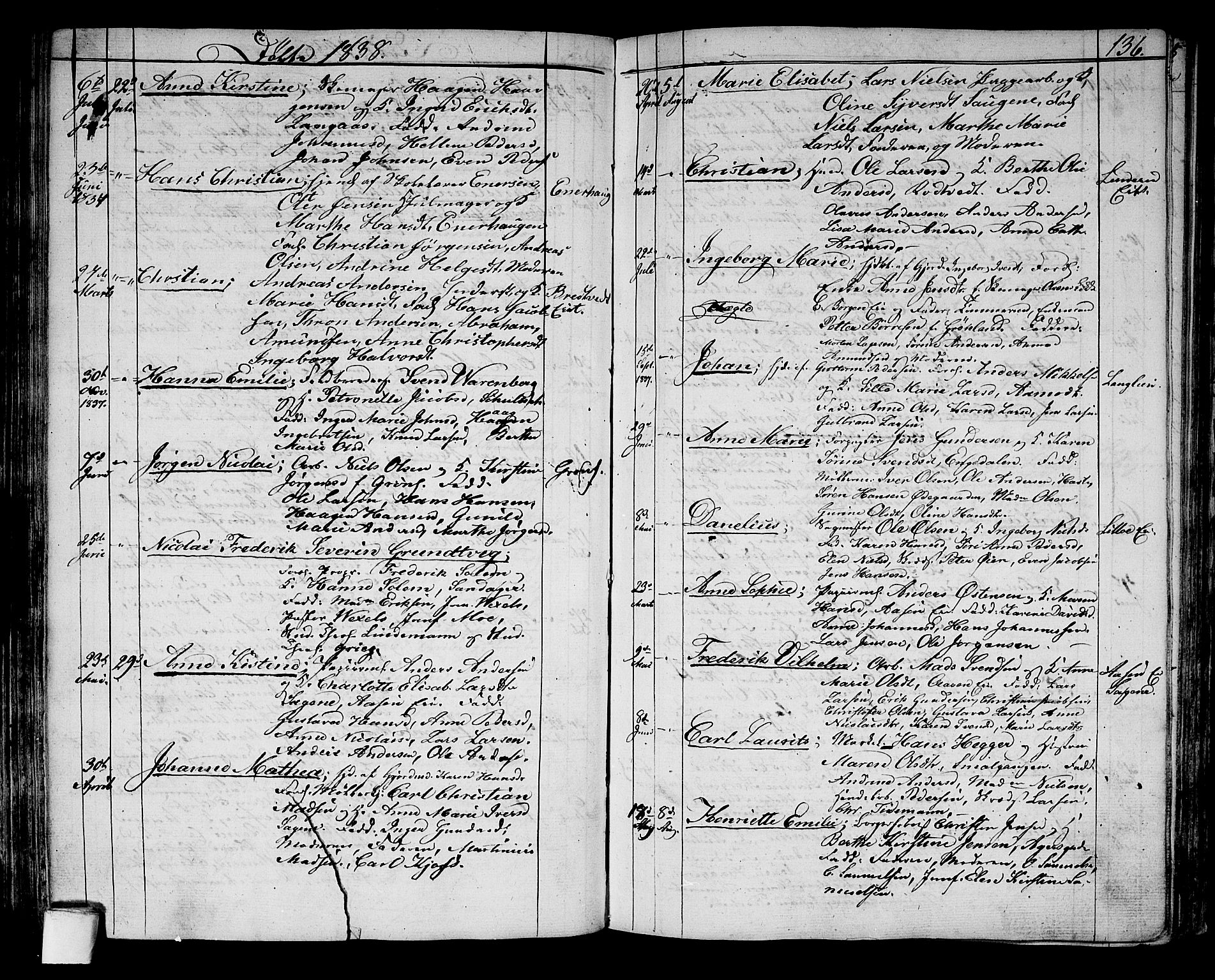 Aker prestekontor kirkebøker, AV/SAO-A-10861/G/L0006: Parish register (copy) no. 6, 1830-1838, p. 136