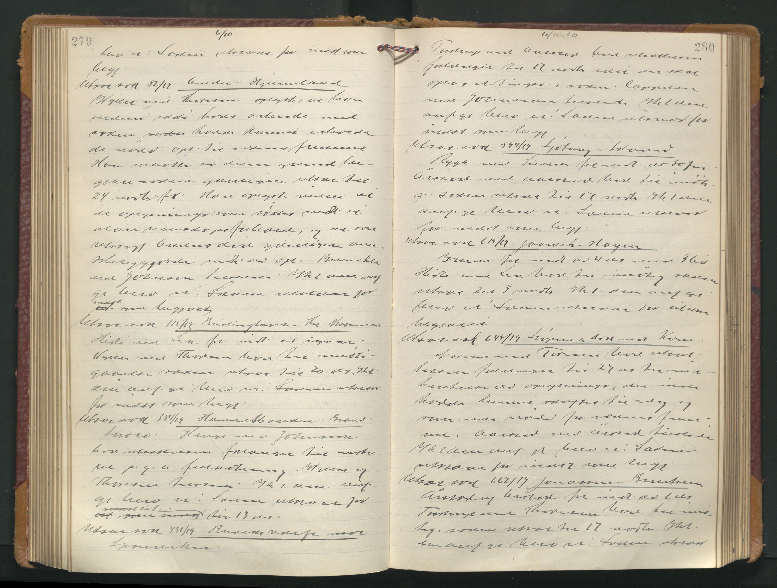 Stavanger byrett, AV/SAST-A-100455/001/3/320/3201BA/L0001: Bytingprotokoll, 1920-1921, p. 279-280