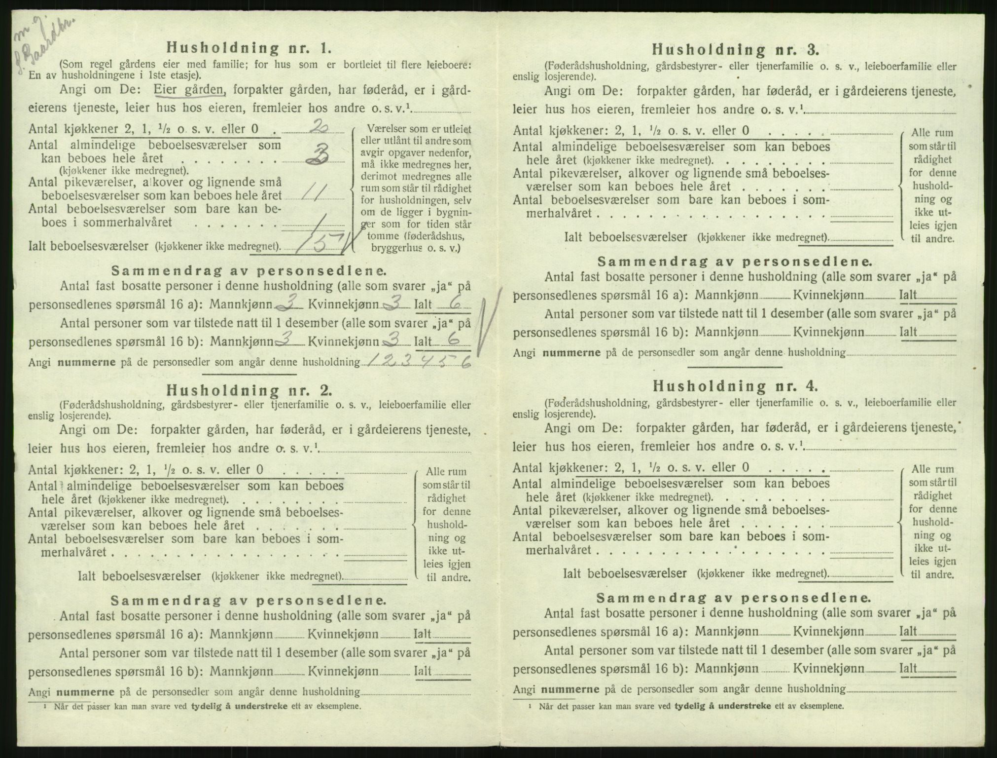 SAT, 1920 census for Øksendal, 1920, p. 180