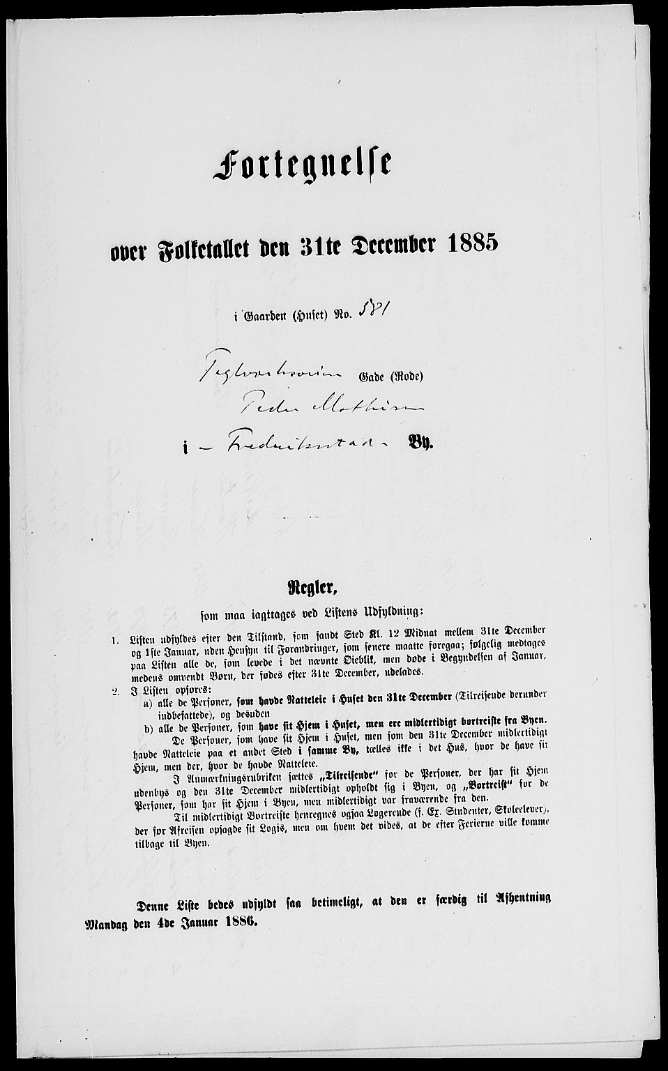 RA, 1885 census for 0103 Fredrikstad, 1885, p. 1568