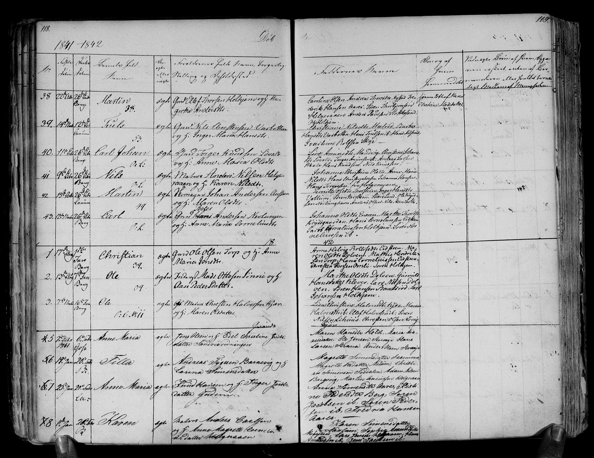 Brunlanes kirkebøker, AV/SAKO-A-342/F/Fa/L0003: Parish register (official) no. I 3, 1834-1845, p. 118-119