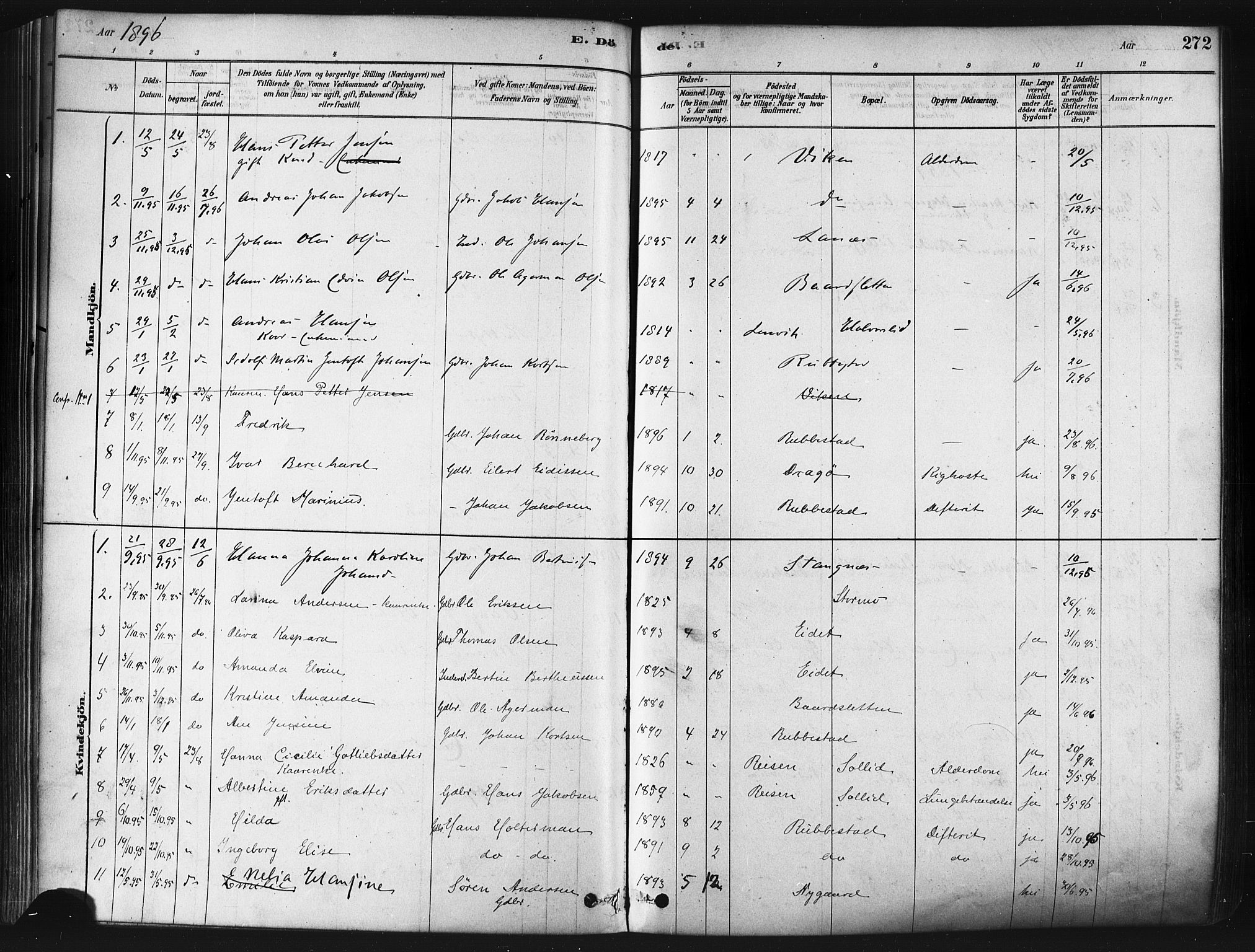 Tranøy sokneprestkontor, SATØ/S-1313/I/Ia/Iaa/L0009kirke: Parish register (official) no. 9, 1878-1904, p. 272