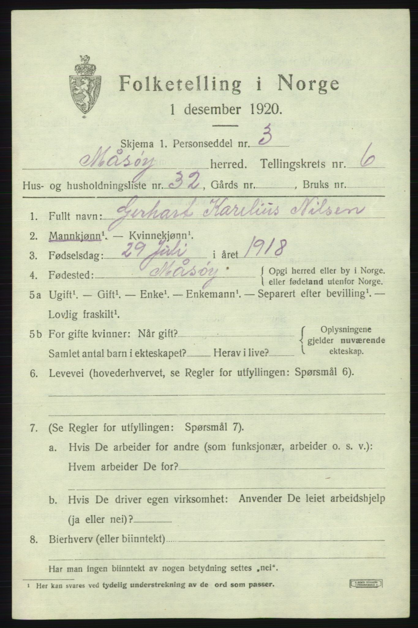 SATØ, 1920 census for Måsøy, 1920, p. 3326