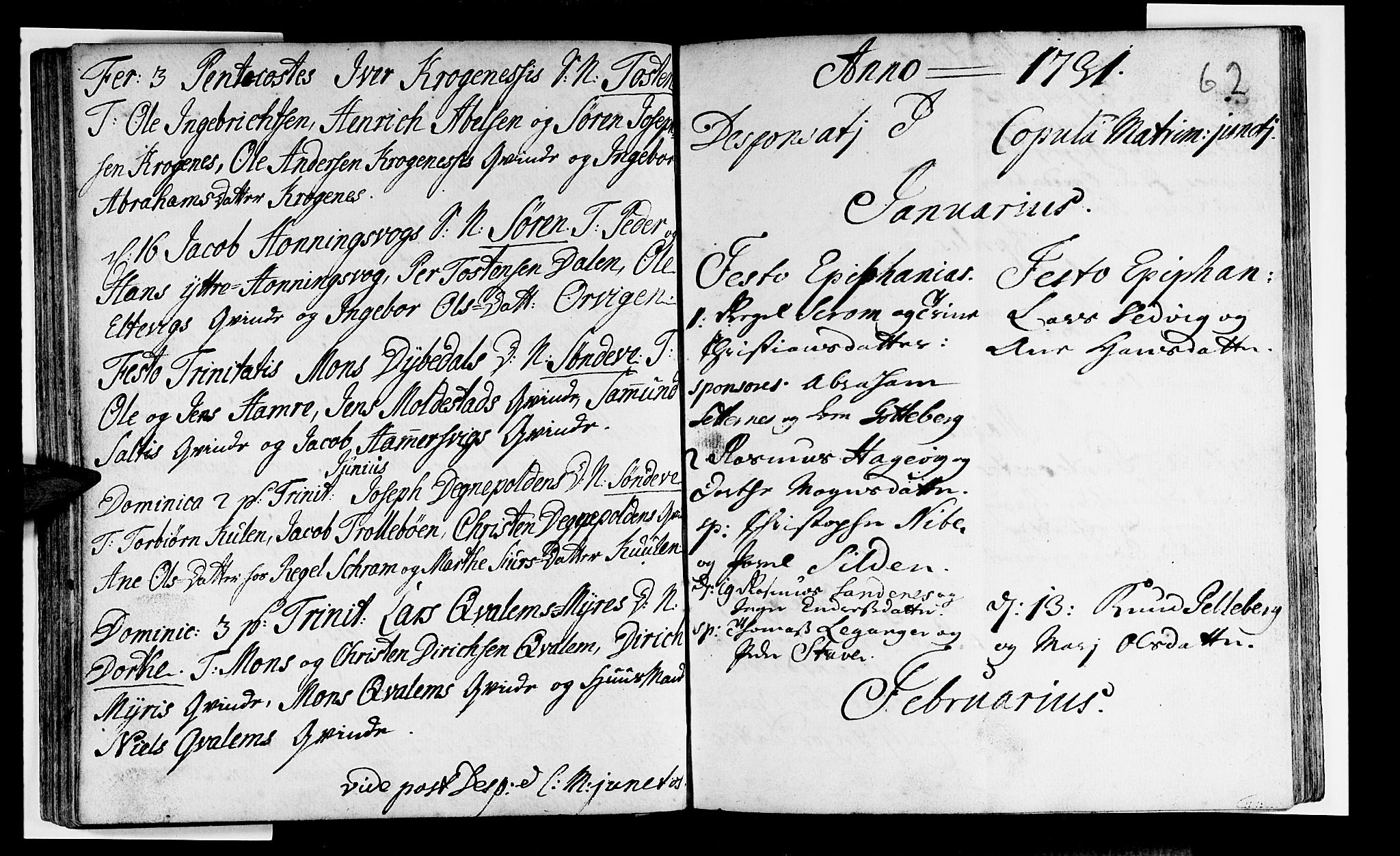 Selje sokneprestembete, SAB/A-99938/H/Ha/Haa/Haaa: Parish register (official) no. A 3, 1731-1743, p. 62