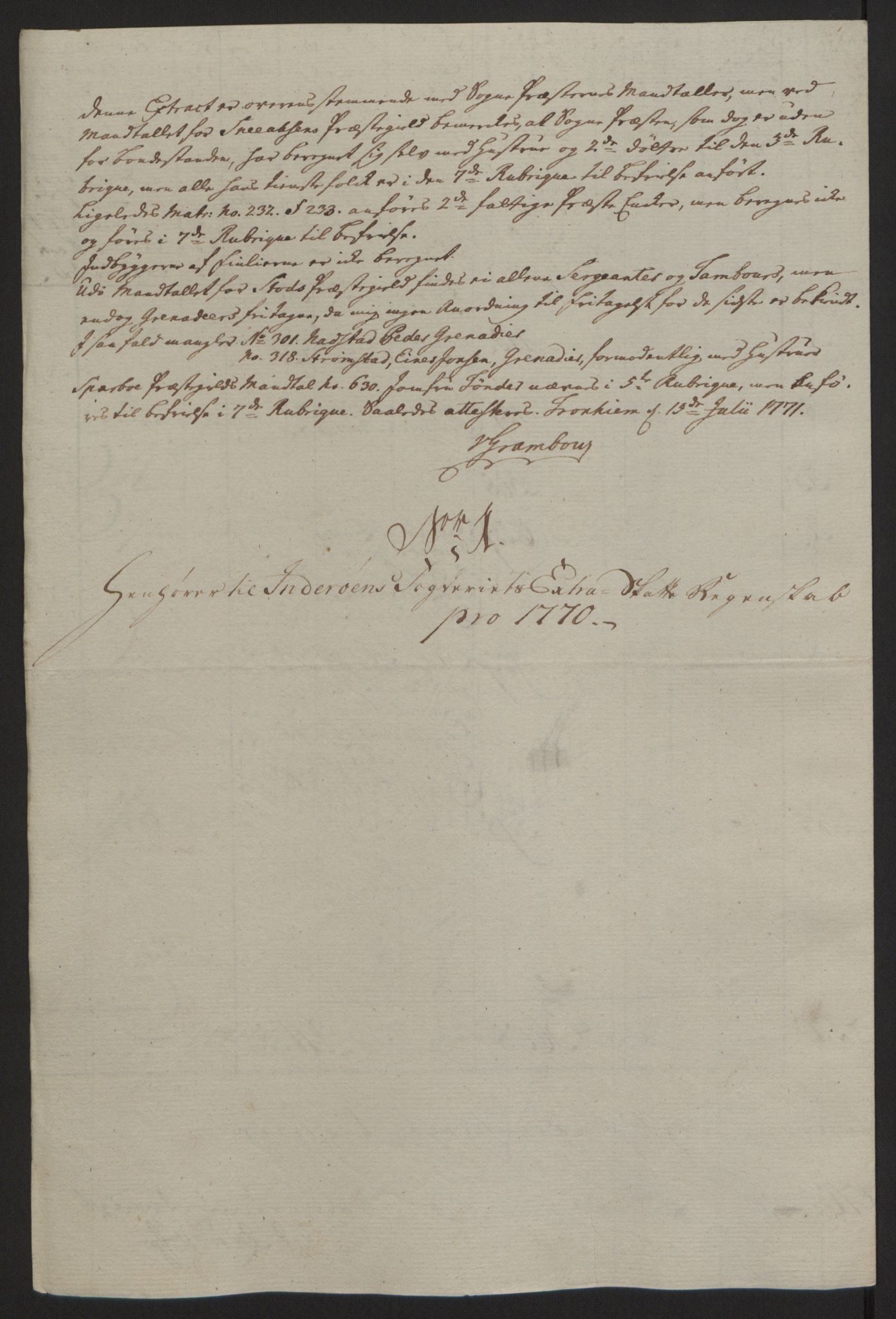 Rentekammeret inntil 1814, Reviderte regnskaper, Fogderegnskap, AV/RA-EA-4092/R63/L4420: Ekstraskatten Inderøy, 1762-1772, p. 385