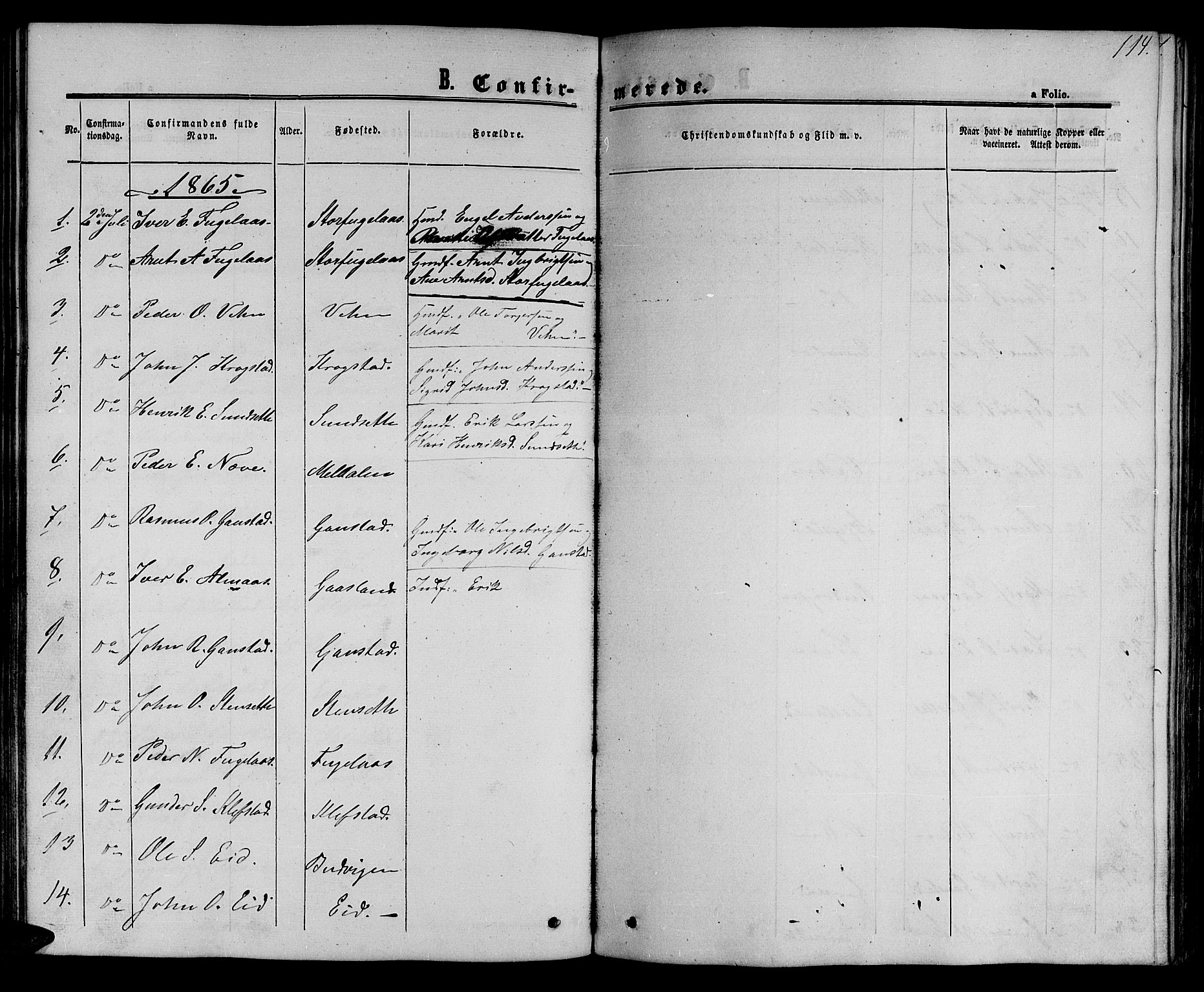 Ministerialprotokoller, klokkerbøker og fødselsregistre - Sør-Trøndelag, SAT/A-1456/694/L1131: Parish register (copy) no. 694C03, 1858-1886, p. 114