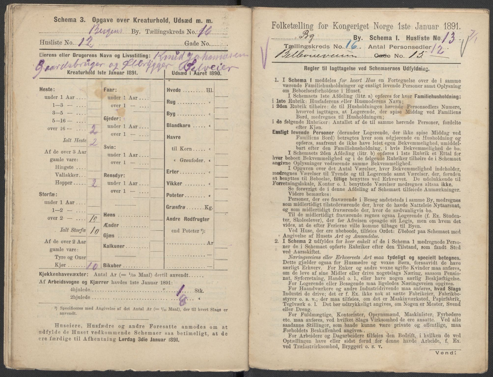 RA, 1891 Census for 1301 Bergen, 1891, p. 2490