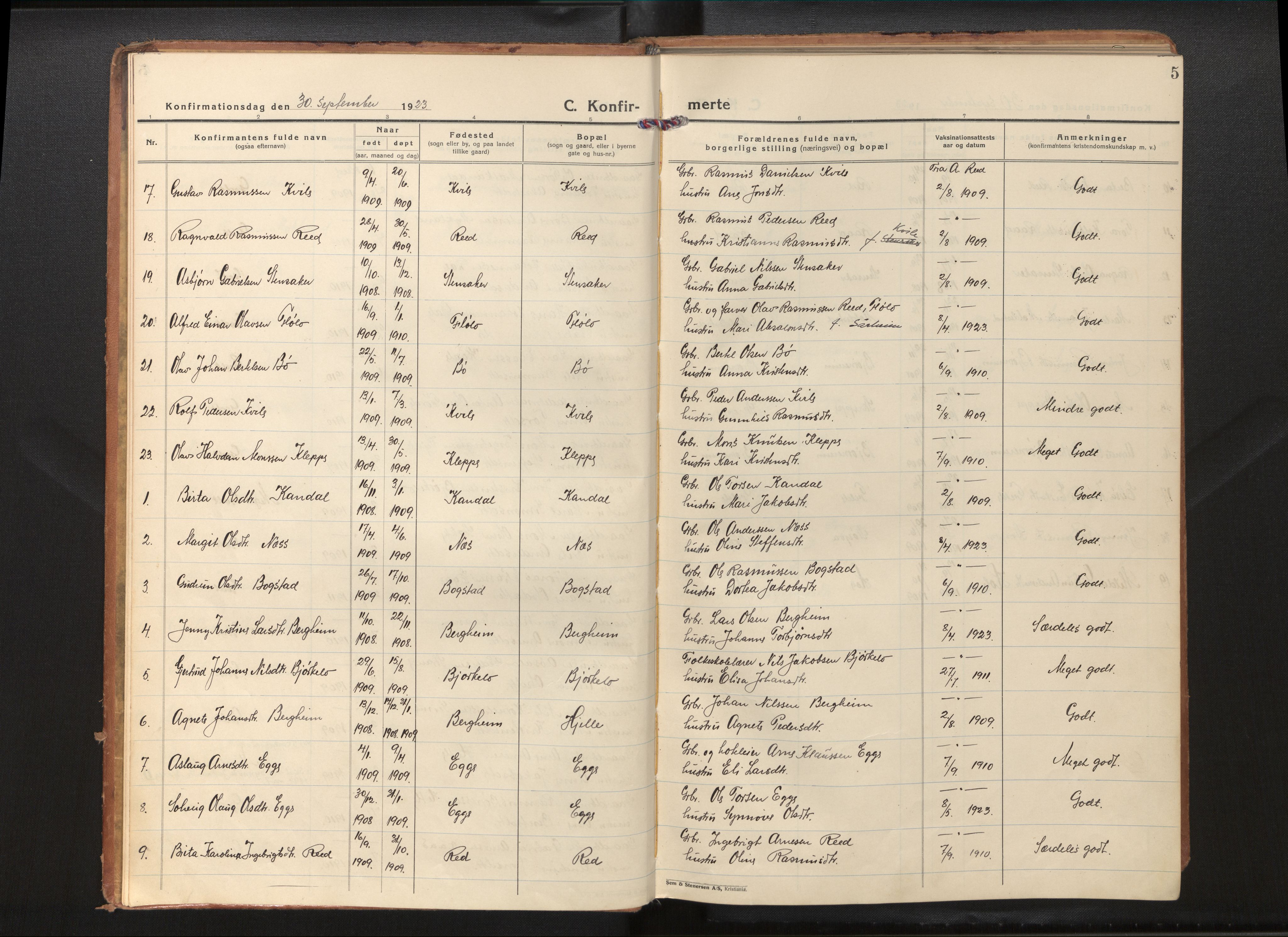 Gloppen sokneprestembete, SAB/A-80101/H/Hac/L0005: Curate's parish register no. A 5, 1923-1941, p. 4b-5a