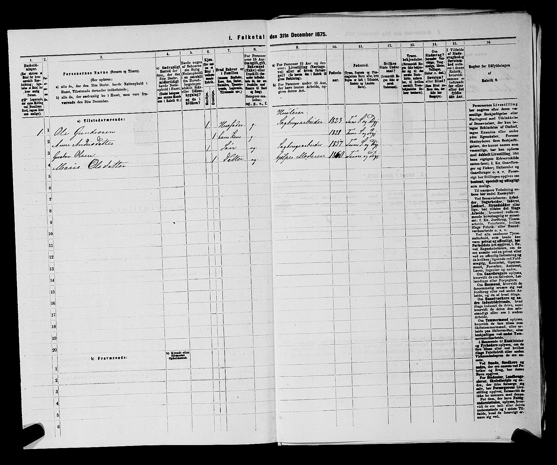 RA, 1875 census for 0130P Tune, 1875, p. 518