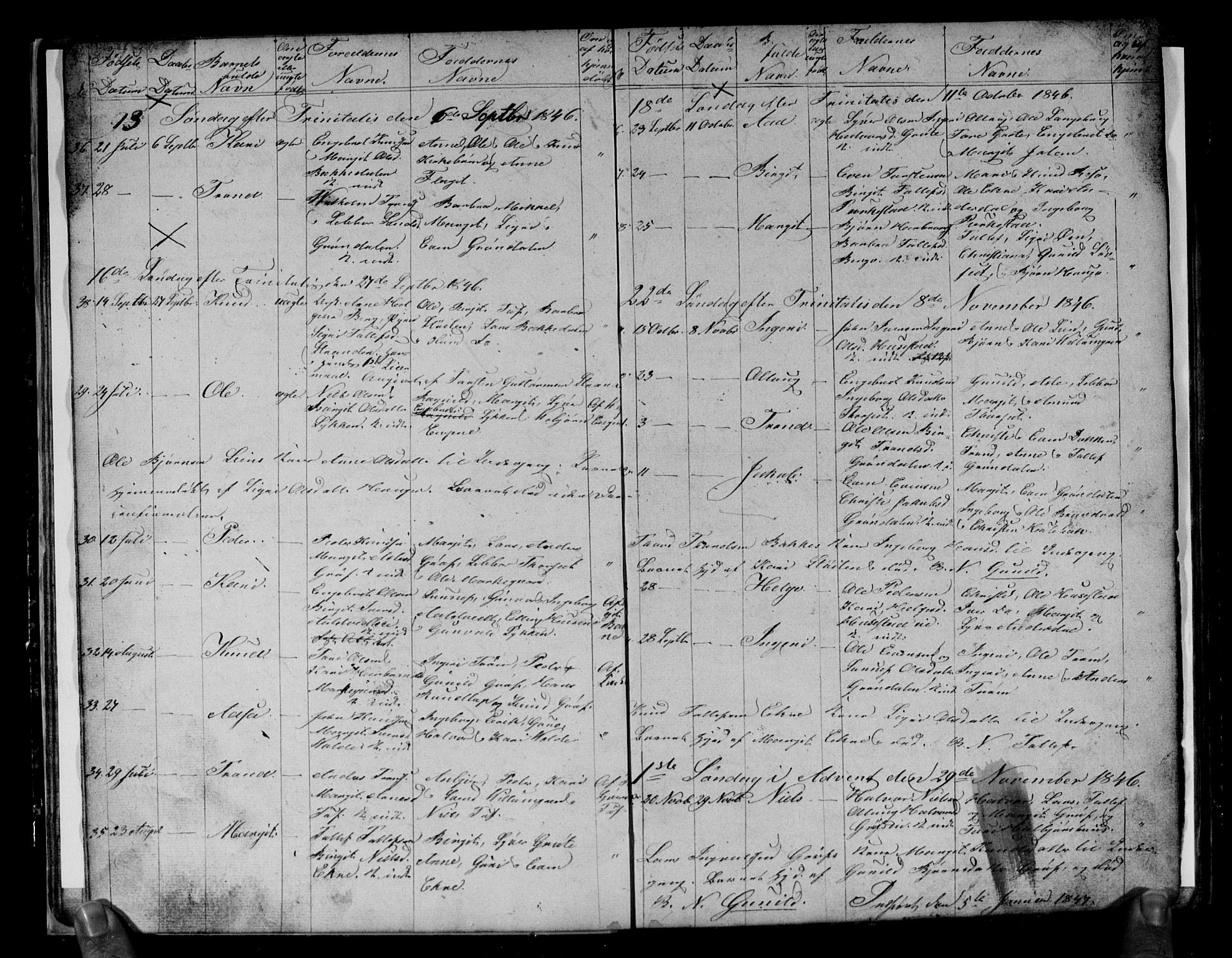 Gol kirkebøker, AV/SAKO-A-226/G/Gb/L0003: Parish register (copy) no. II 3, 1844-1858, p. 14-15