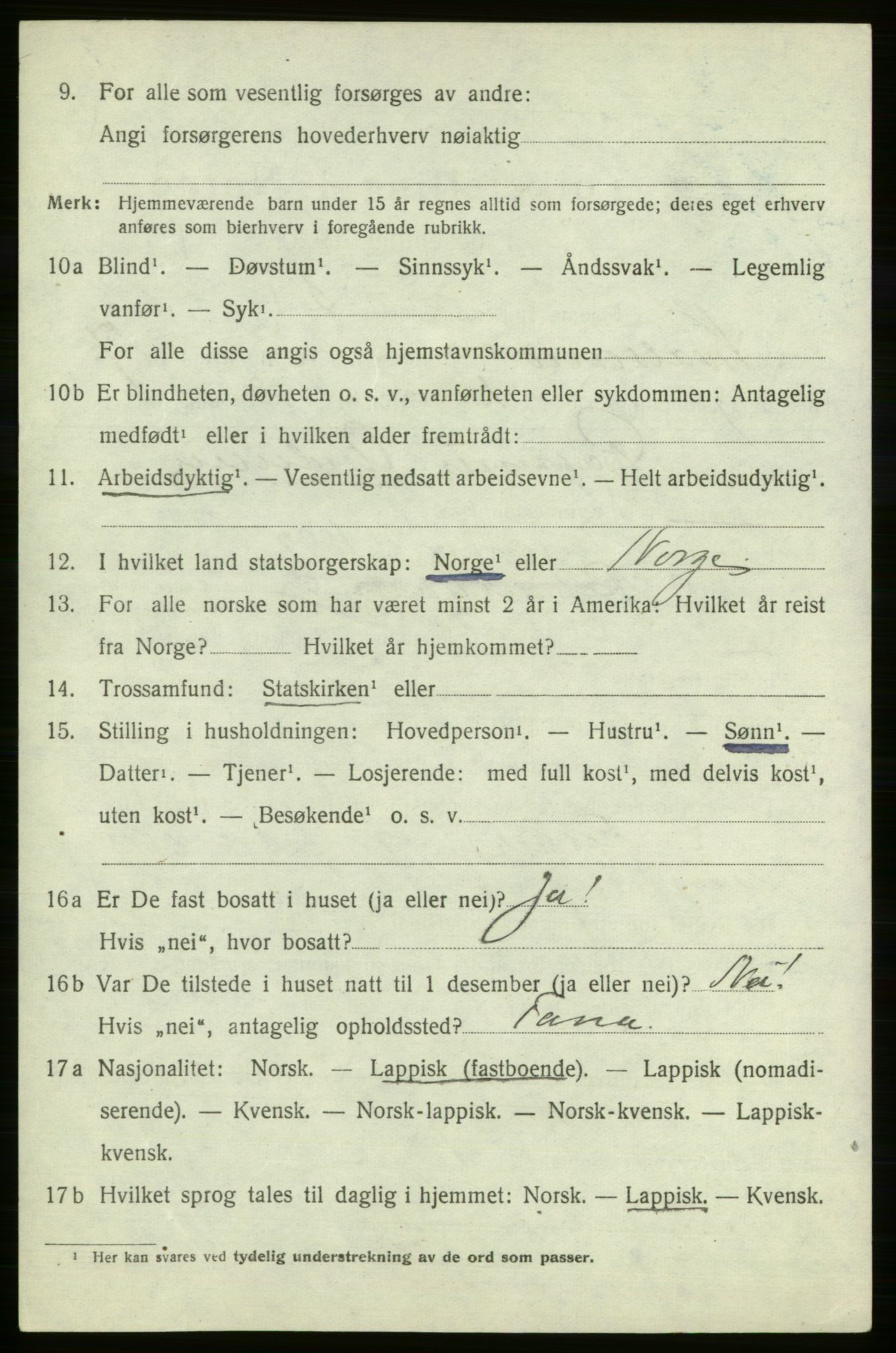 SATØ, 1920 census for , 1920, p. 2123