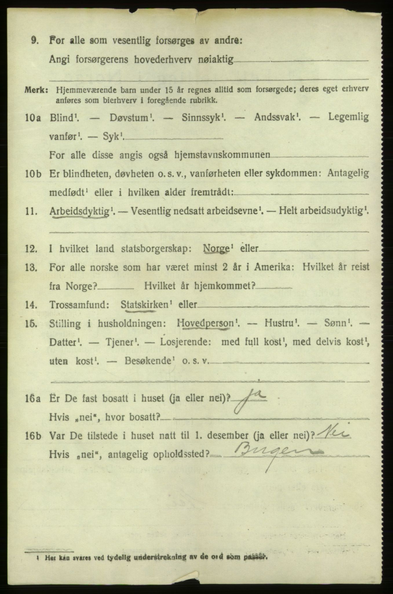 SAB, 1920 census for Ølen, 1920, p. 1902