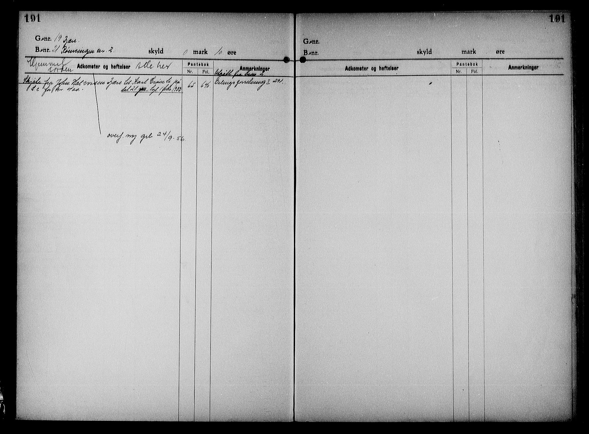 Vestre Nedenes/Sand sorenskriveri, SAK/1221-0010/G/Ga/L0023: Mortgage register no. 16, 1923-1957, p. 191
