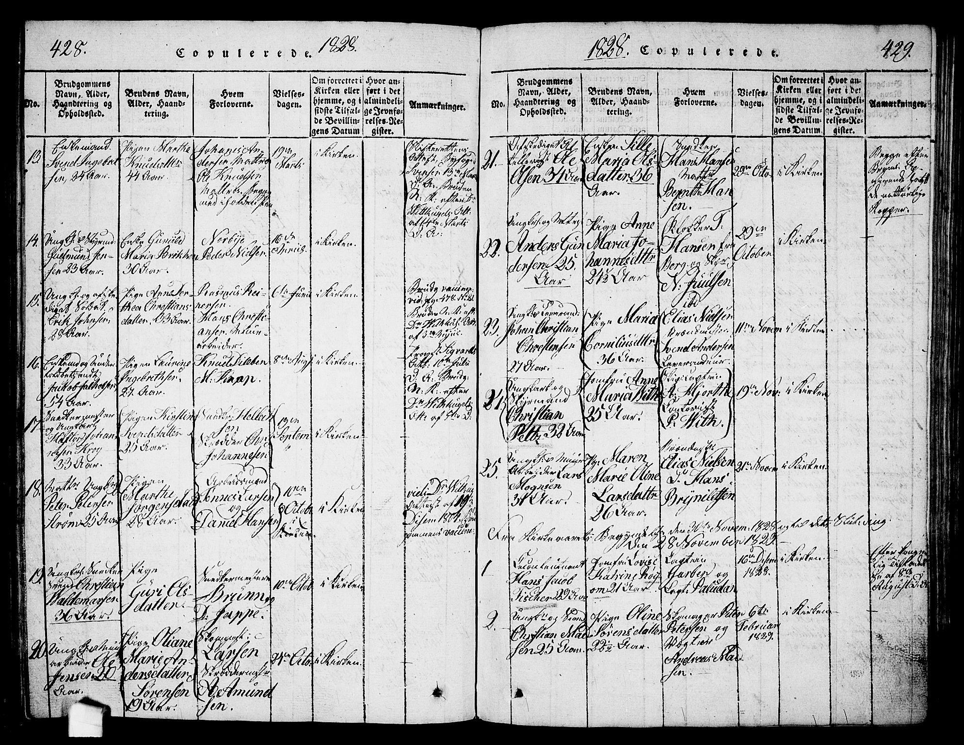 Halden prestekontor Kirkebøker, SAO/A-10909/G/Ga/L0001: Parish register (copy) no. 1, 1815-1833, p. 428-429