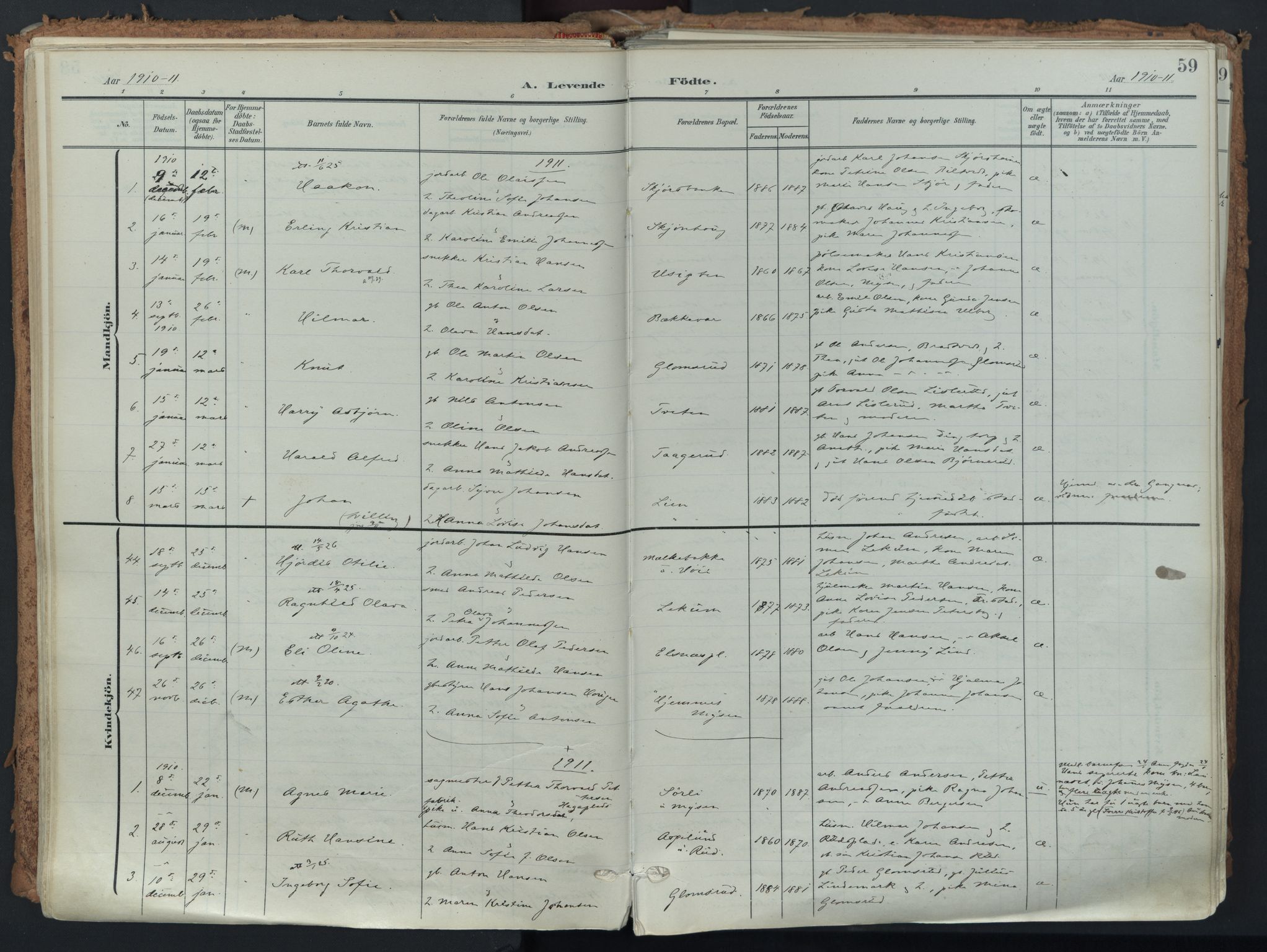 Eidsberg prestekontor Kirkebøker, AV/SAO-A-10905/F/Fa/L0014: Parish register (official) no. I 14, 1902-1919, p. 59