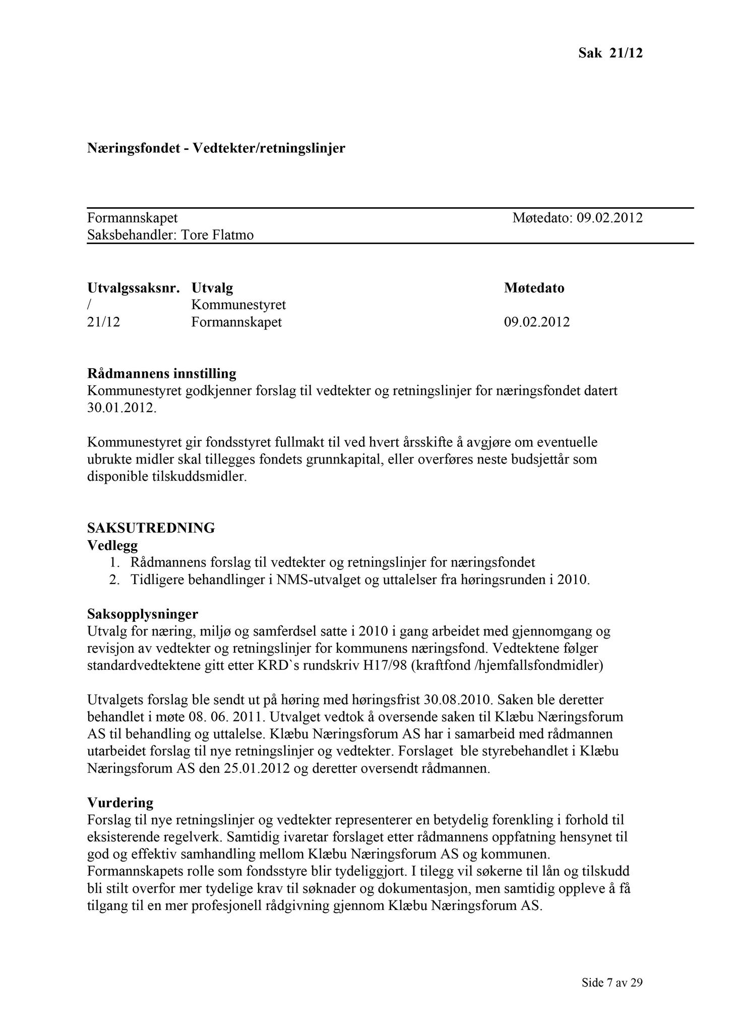 Klæbu Kommune, TRKO/KK/02-FS/L005: Formannsskapet - Møtedokumenter, 2012, p. 419