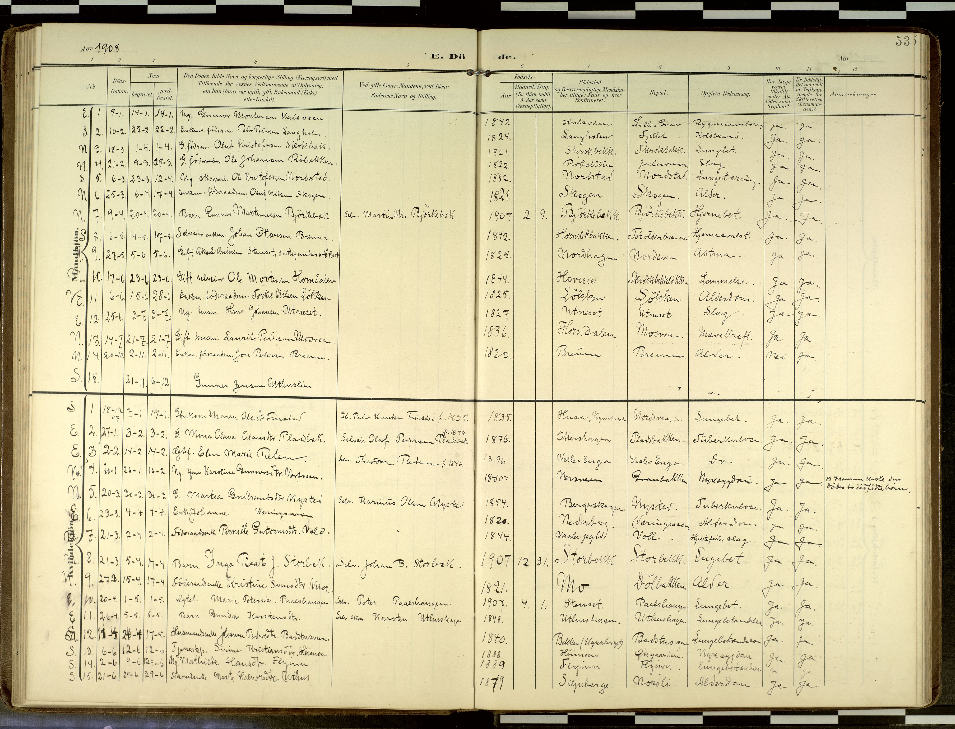 Elverum prestekontor, AV/SAH-PREST-044/H/Ha/Haa/L0019: Parish register (official) no. 19, 1903-1926, p. 53