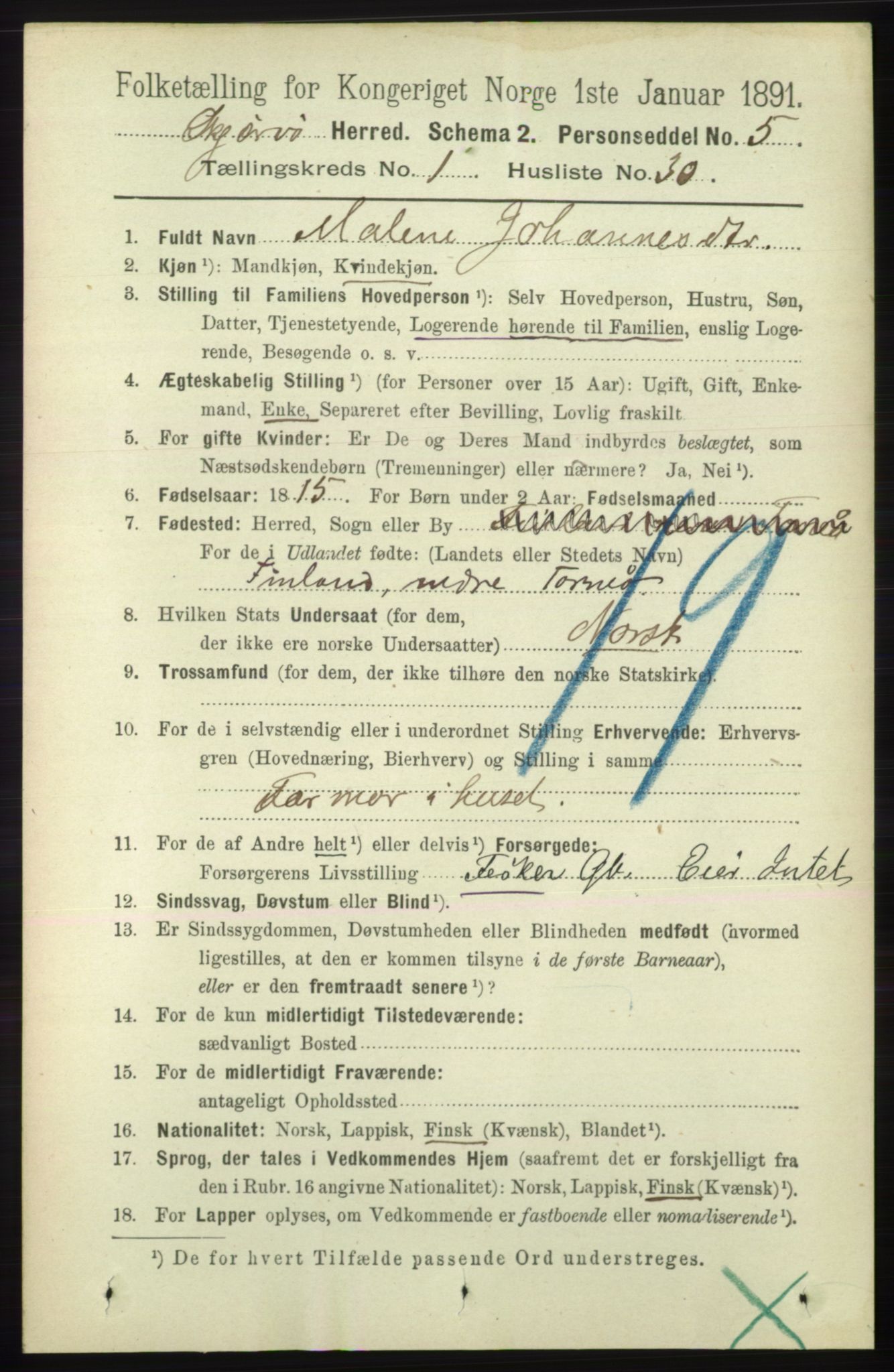 RA, 1891 census for 1941 Skjervøy, 1891, p. 357