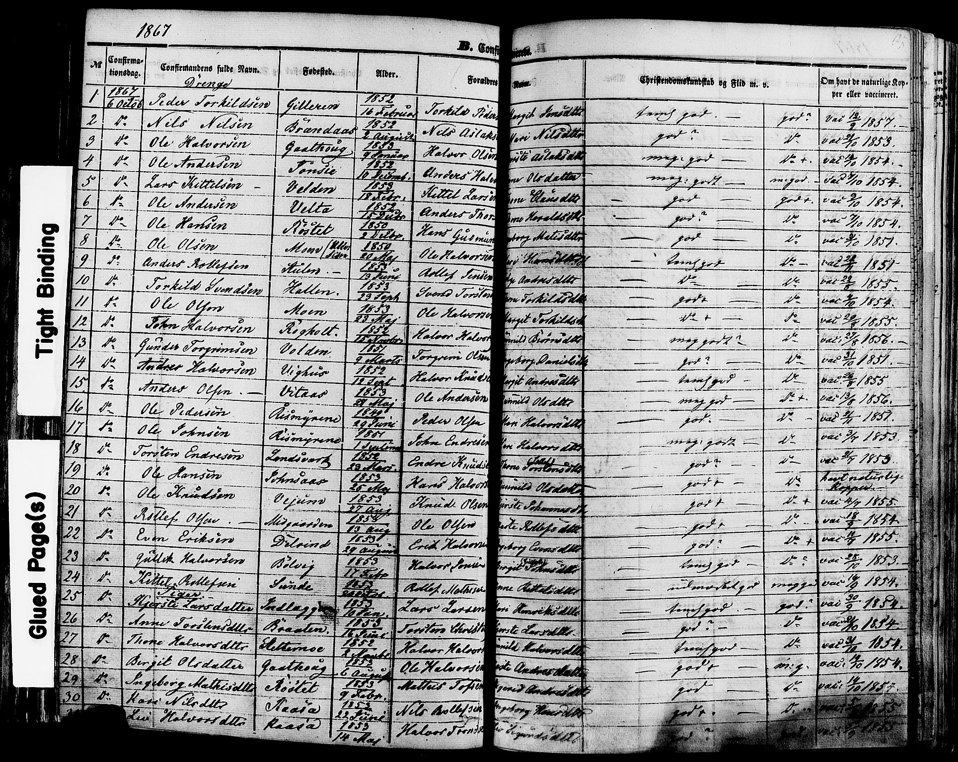 Sauherad kirkebøker, SAKO/A-298/F/Fa/L0007: Parish register (official) no. I 7, 1851-1873, p. 127