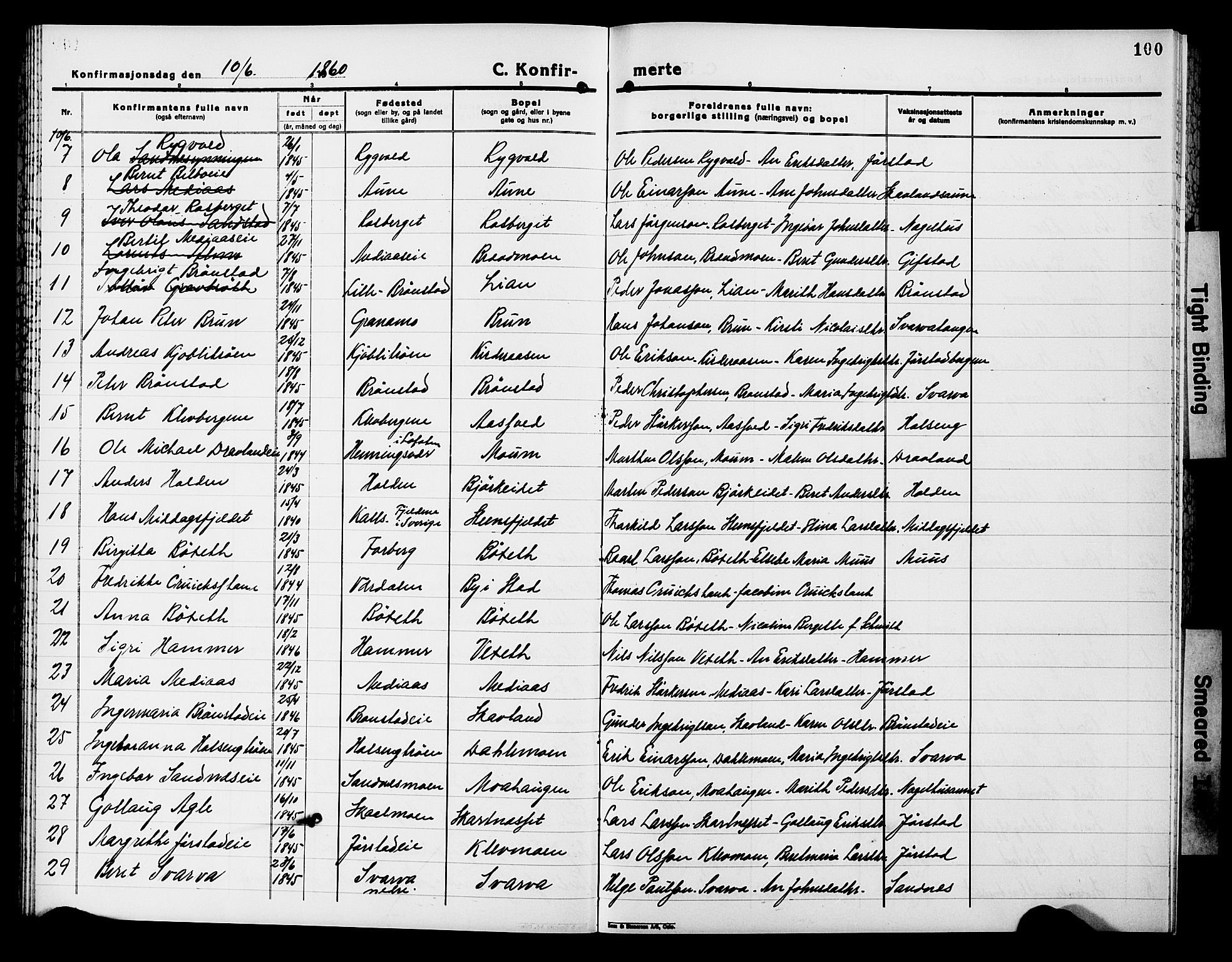 Ministerialprotokoller, klokkerbøker og fødselsregistre - Nord-Trøndelag, SAT/A-1458/749/L0485: Parish register (official) no. 749D01, 1857-1872, p. 100