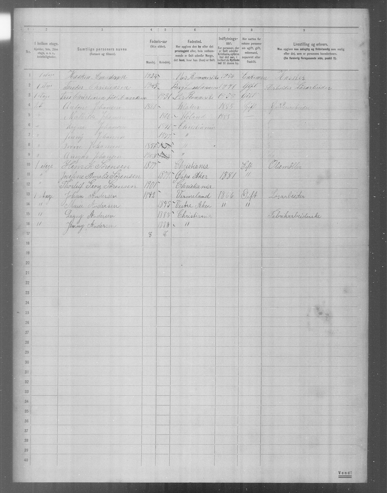 OBA, Municipal Census 1904 for Kristiania, 1904, p. 21040