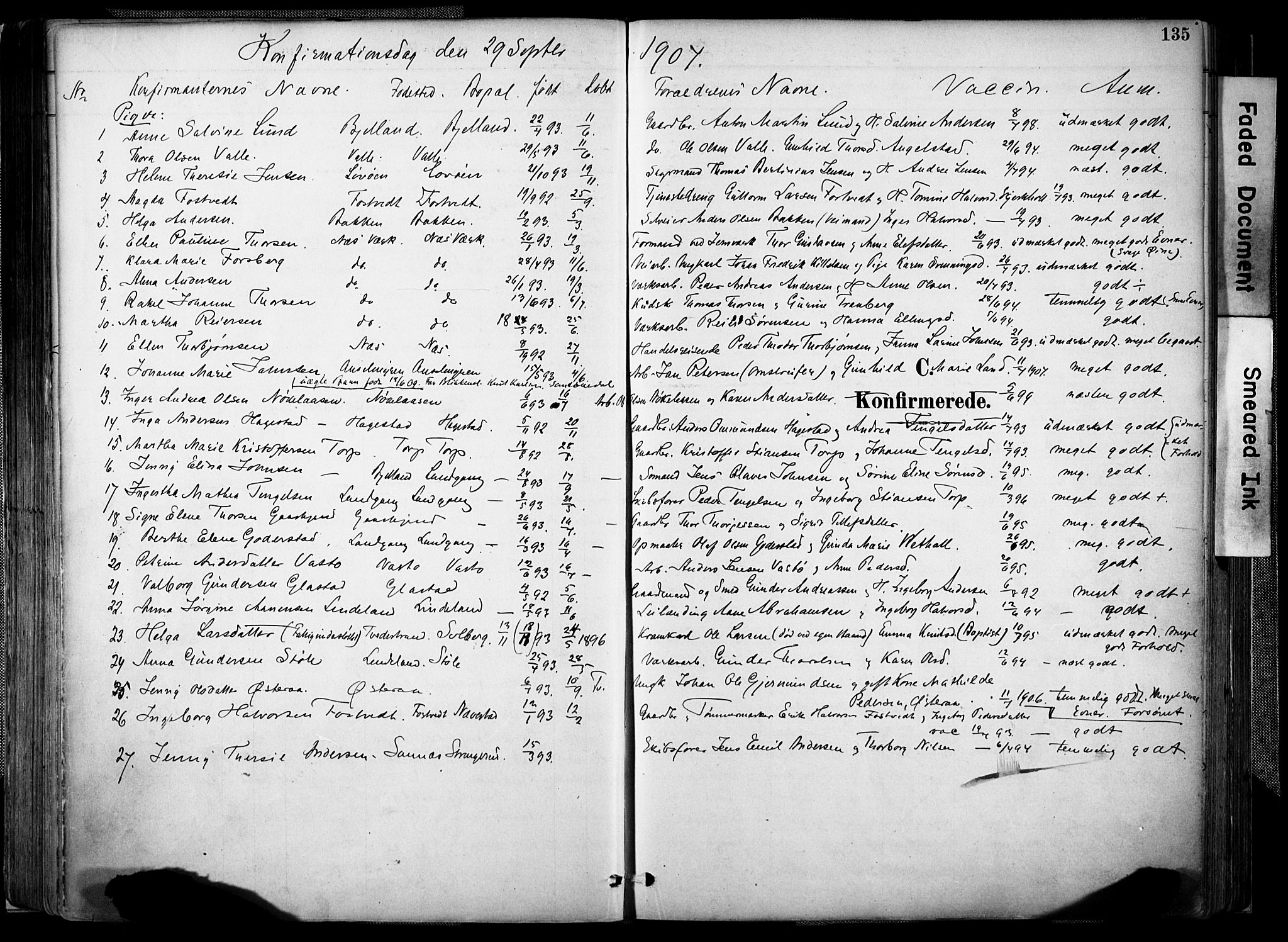 Holt sokneprestkontor, AV/SAK-1111-0021/F/Fa/L0012: Parish register (official) no. A 12, 1885-1907, p. 135