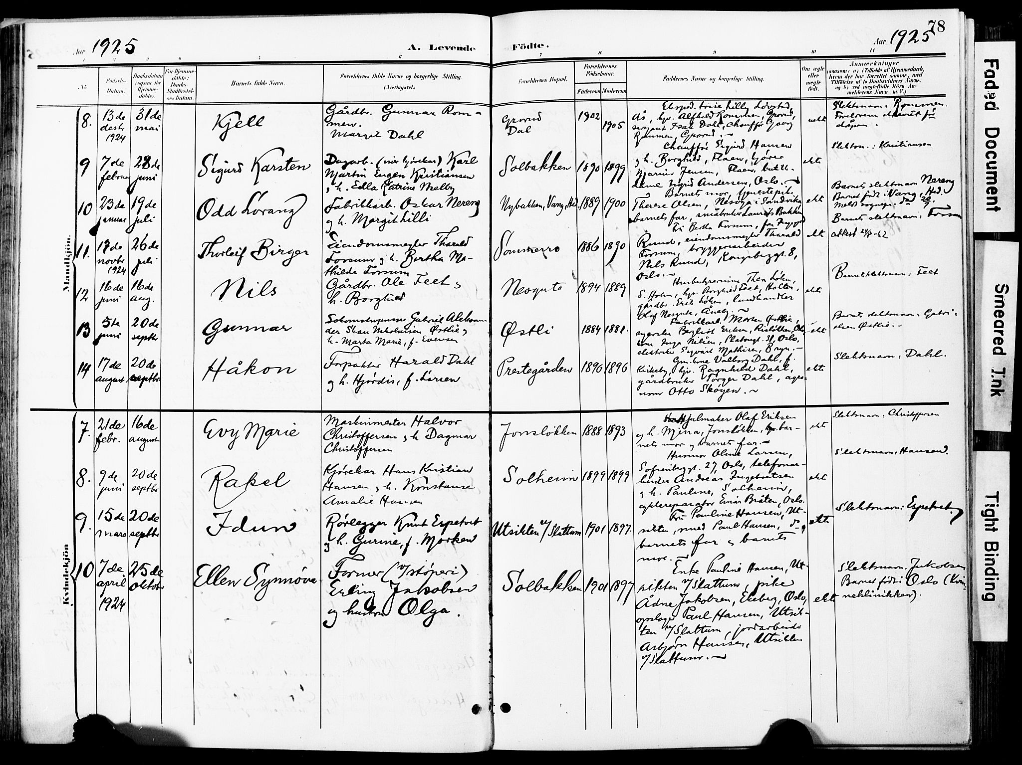 Nittedal prestekontor Kirkebøker, AV/SAO-A-10365a/F/Fa/L0008: Parish register (official) no. I 8, 1902-1926, p. 78