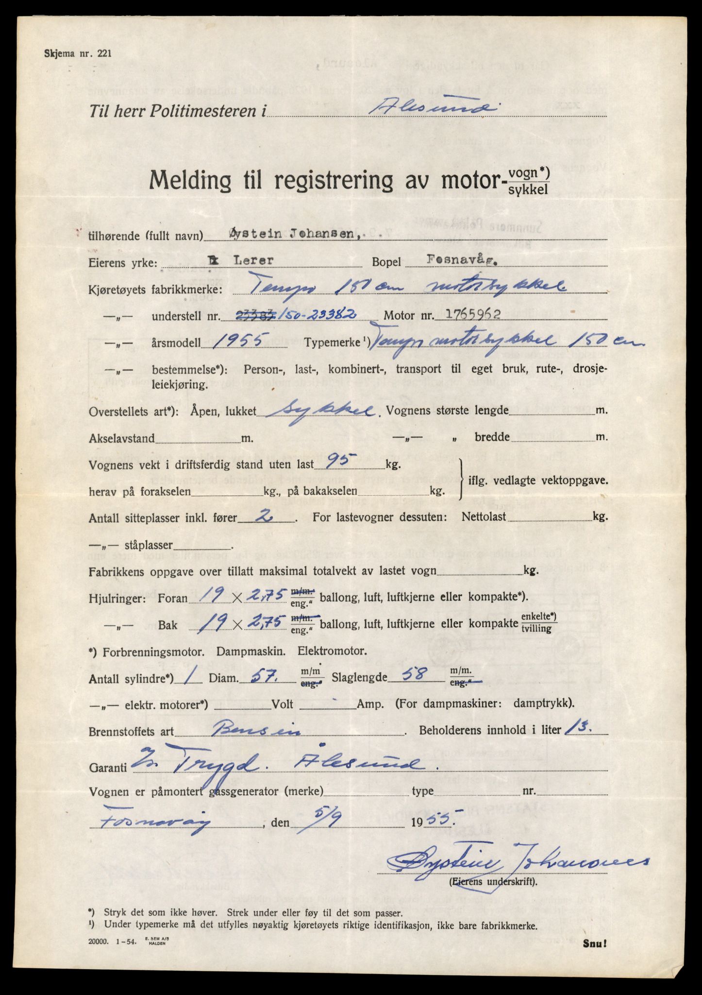 Møre og Romsdal vegkontor - Ålesund trafikkstasjon, AV/SAT-A-4099/F/Fe/L0039: Registreringskort for kjøretøy T 13361 - T 13530, 1927-1998, p. 977