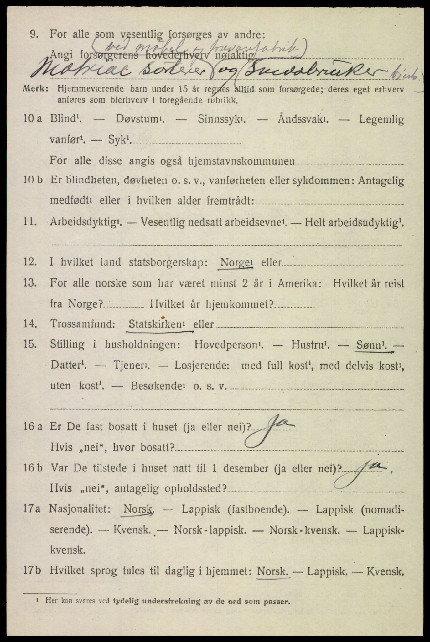 SAT, 1920 census for Hadsel, 1920, p. 8781