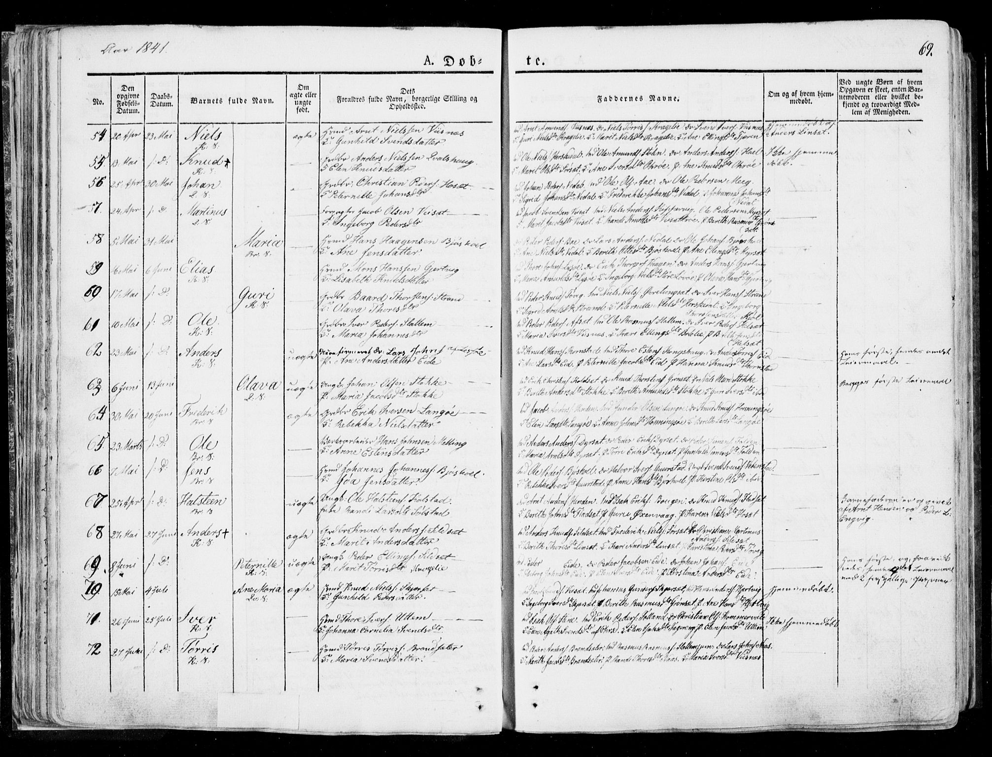 Ministerialprotokoller, klokkerbøker og fødselsregistre - Møre og Romsdal, AV/SAT-A-1454/568/L0803: Parish register (official) no. 568A10, 1830-1853, p. 69