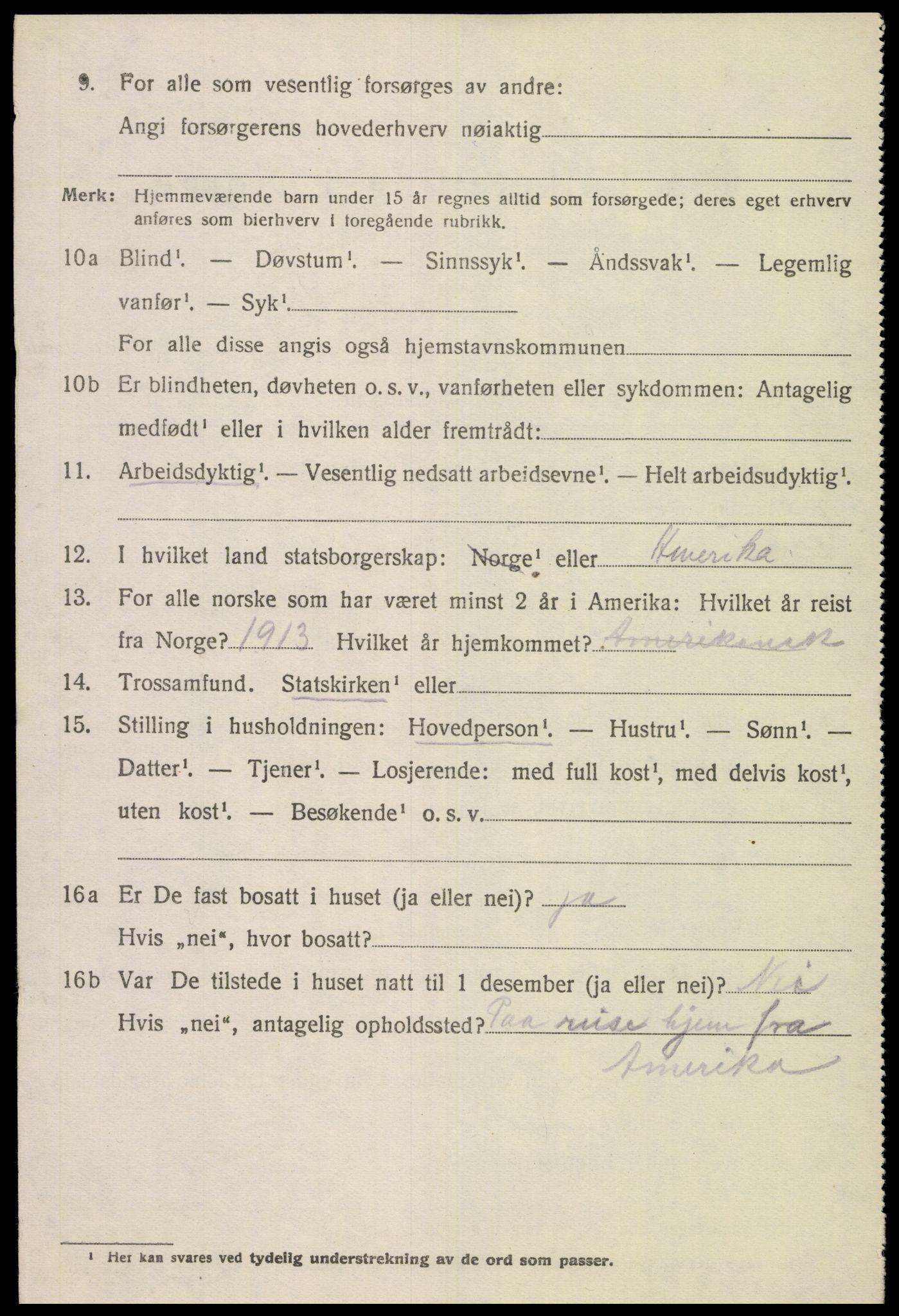 SAK, 1920 census for Nes (V-A), 1920, p. 4809