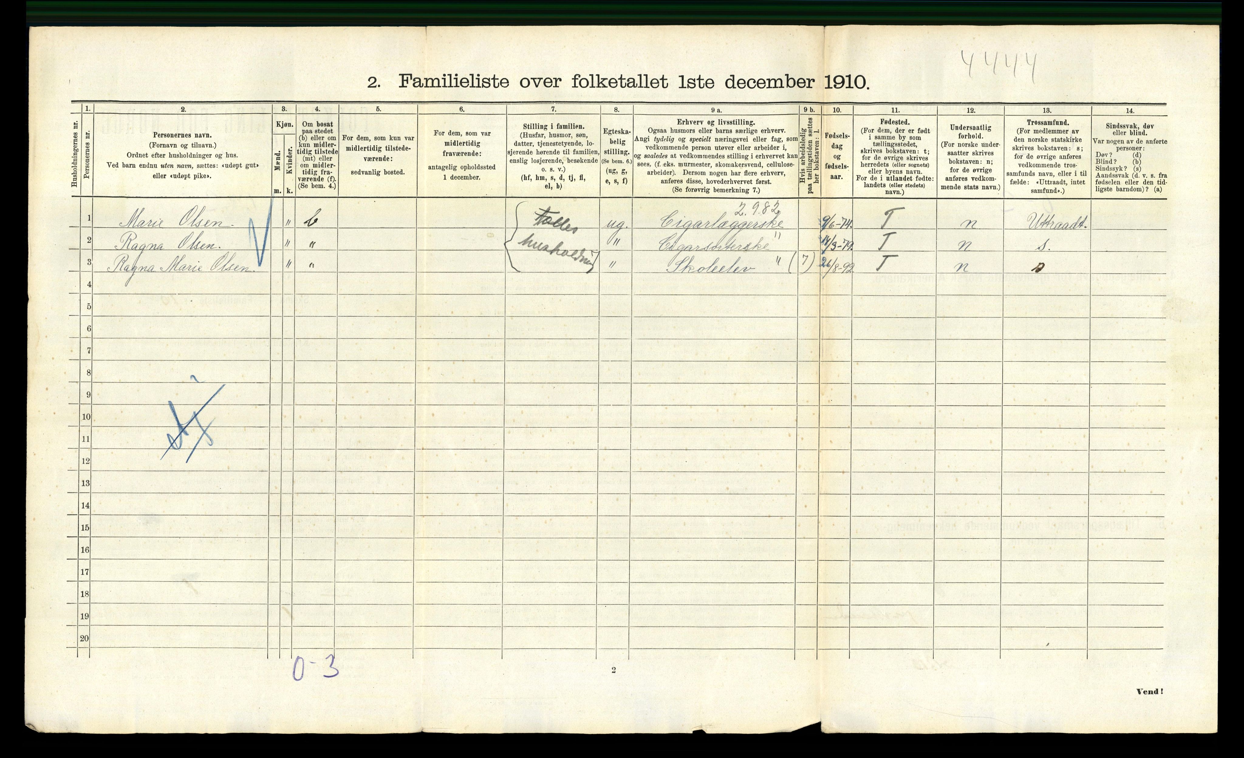 RA, 1910 census for Kristiania, 1910, p. 77794