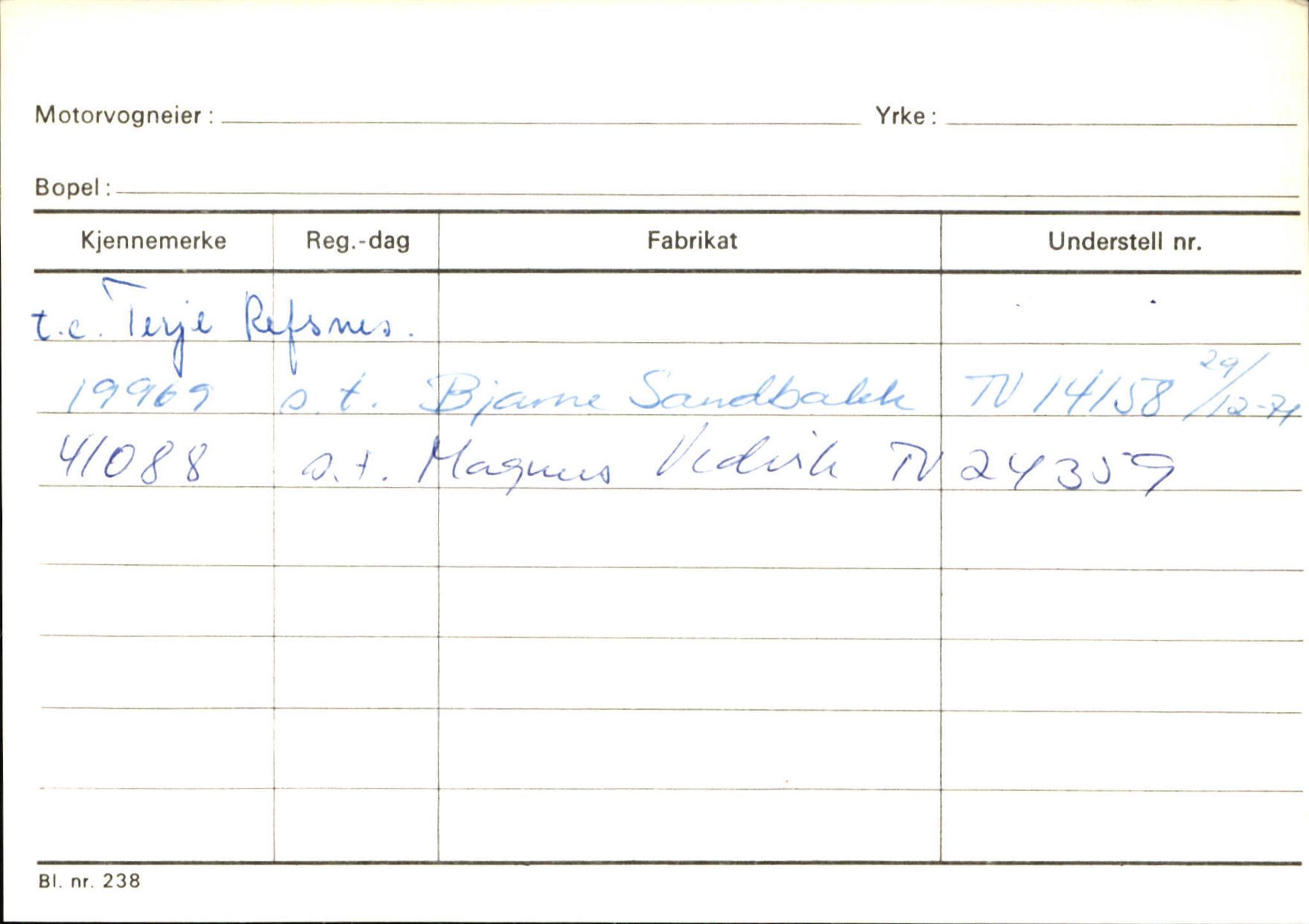 Statens vegvesen, Sogn og Fjordane vegkontor, AV/SAB-A-5301/4/F/L0144: Registerkort Vågsøy A-R, 1945-1975, p. 2299