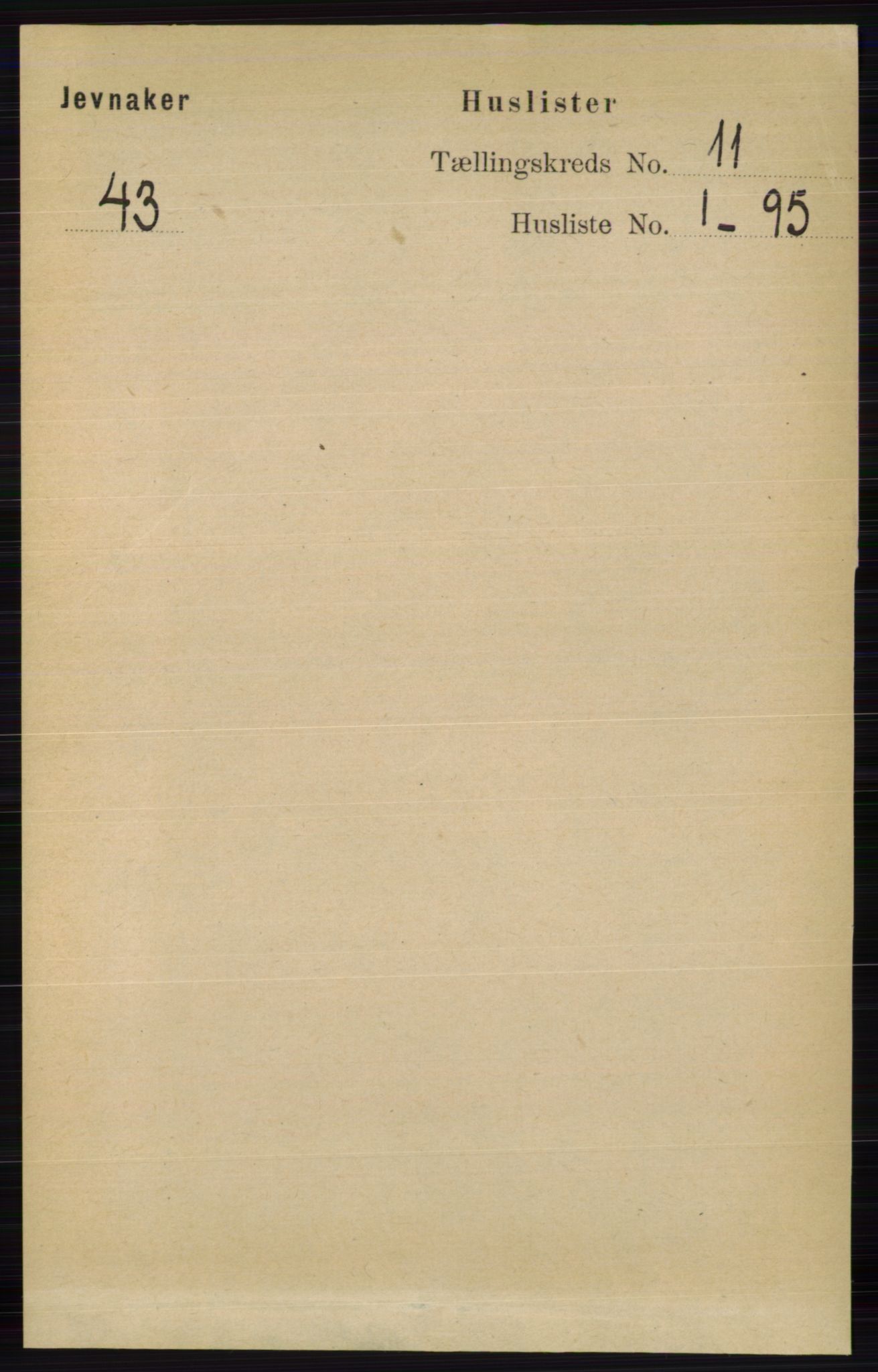 RA, 1891 census for 0532 Jevnaker, 1891, p. 6804