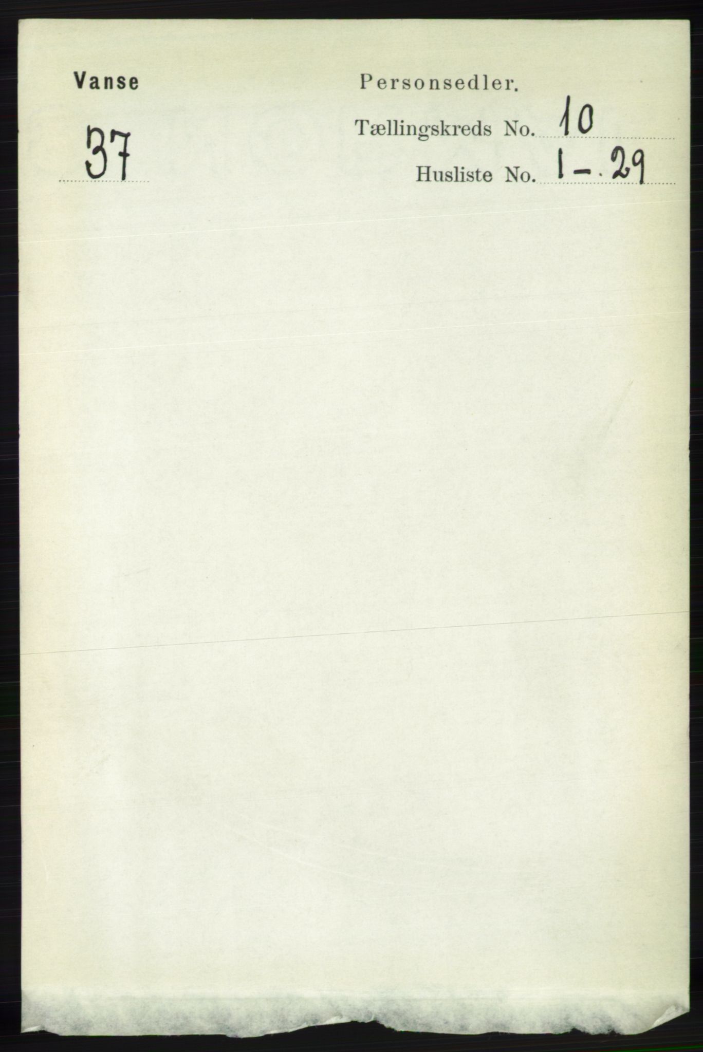 RA, 1891 census for 1041 Vanse, 1891, p. 5625