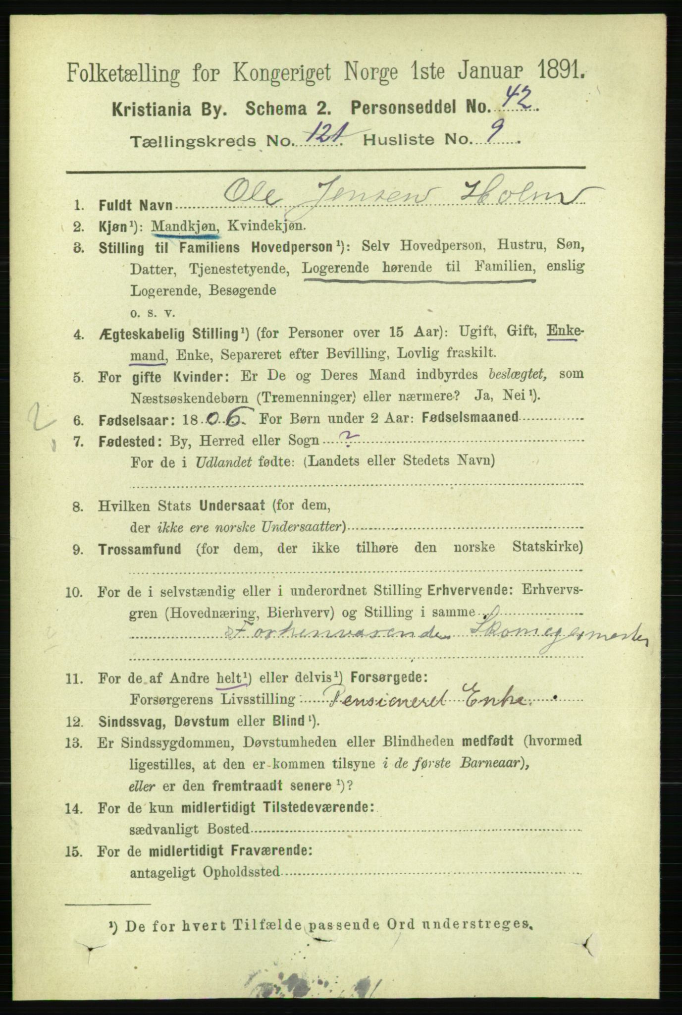 RA, 1891 census for 0301 Kristiania, 1891, p. 64568