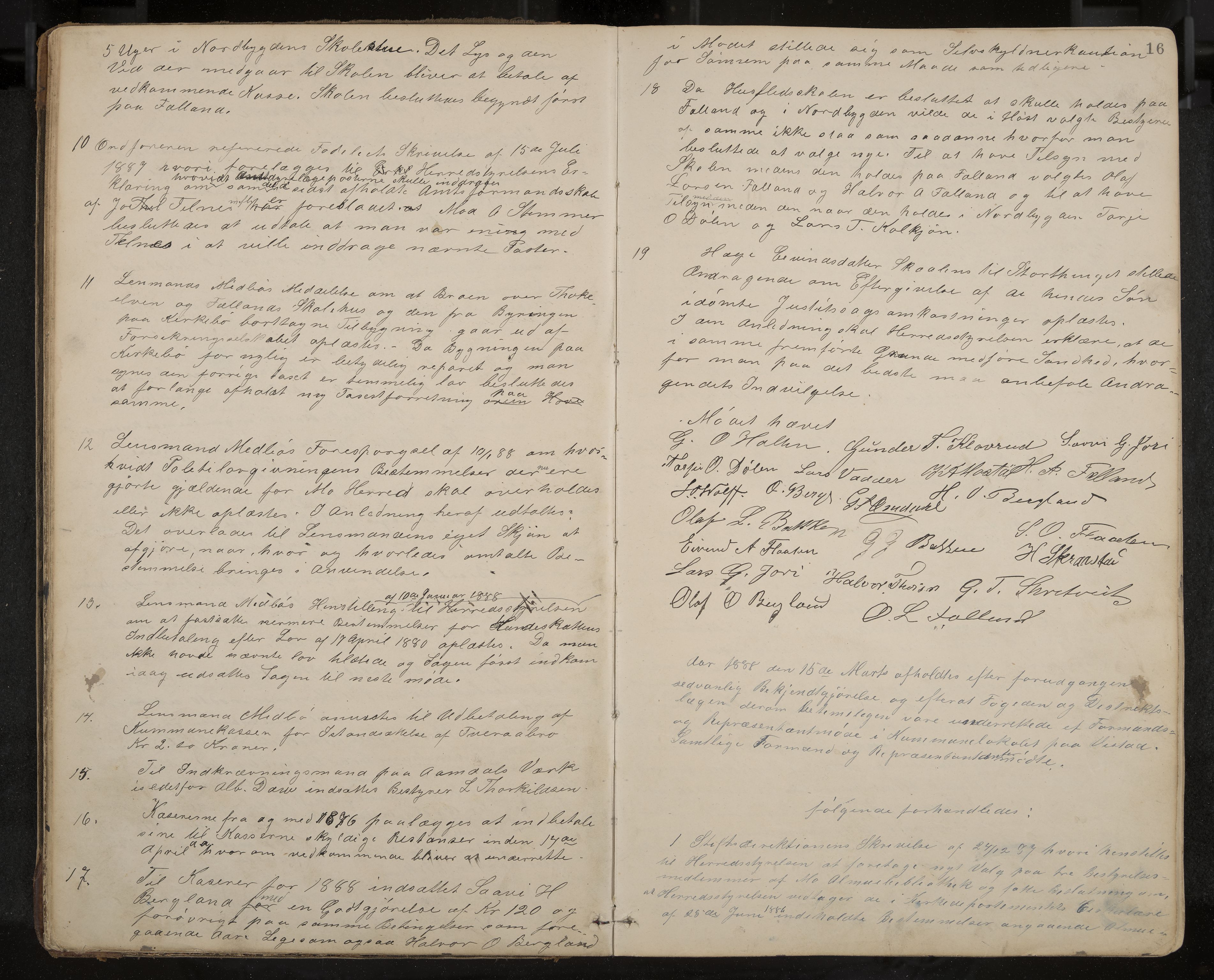 Mo formannskap og sentraladministrasjon, IKAK/0832021/A/L0003: Møtebok, 1886-1903, p. 16