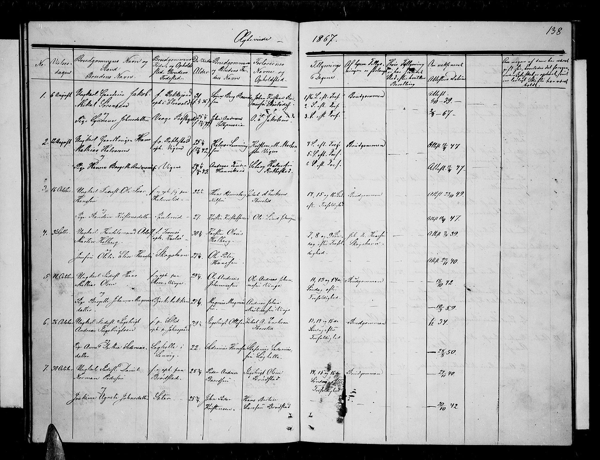 Tranøy sokneprestkontor, SATØ/S-1313/I/Ia/Iab/L0003klokker: Parish register (copy) no. 3, 1861-1887, p. 138