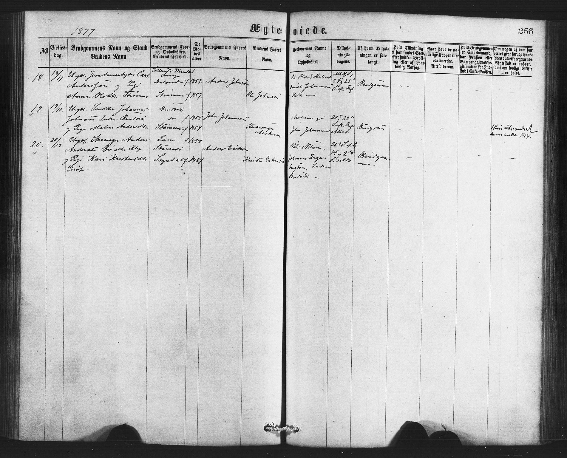 Bruvik Sokneprestembete, SAB/A-74701/H/Haa: Parish register (official) no. A 1, 1869-1877, p. 256