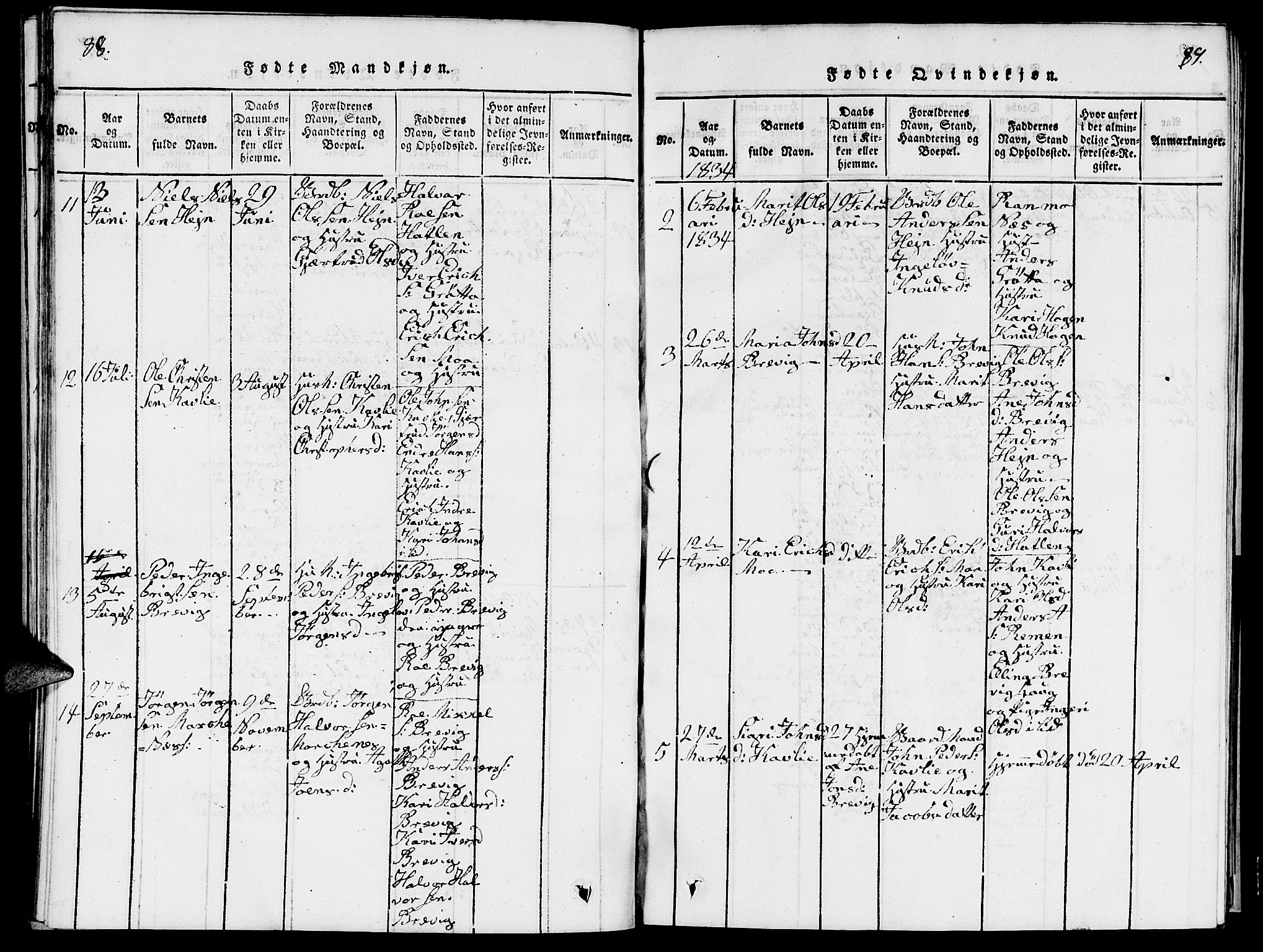 Ministerialprotokoller, klokkerbøker og fødselsregistre - Møre og Romsdal, AV/SAT-A-1454/545/L0587: Parish register (copy) no. 545C01, 1818-1836, p. 88-89