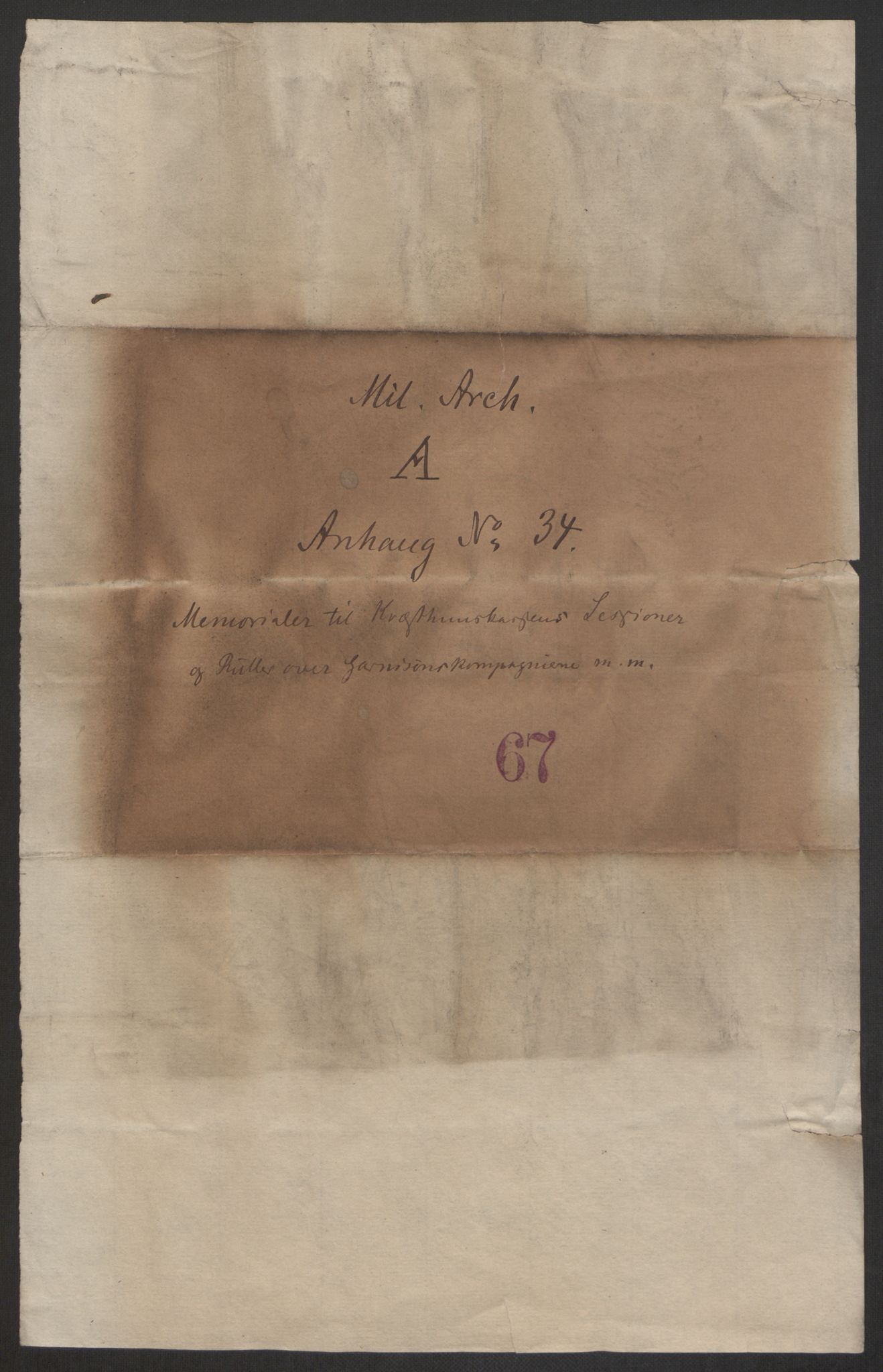 Forsvaret, Den norske kvesthuskasse/krigshospitalkasse, AV/RA-RAFA-1887/F/Fa/L0017: Innkomne brev:, 1782-1807, p. 839