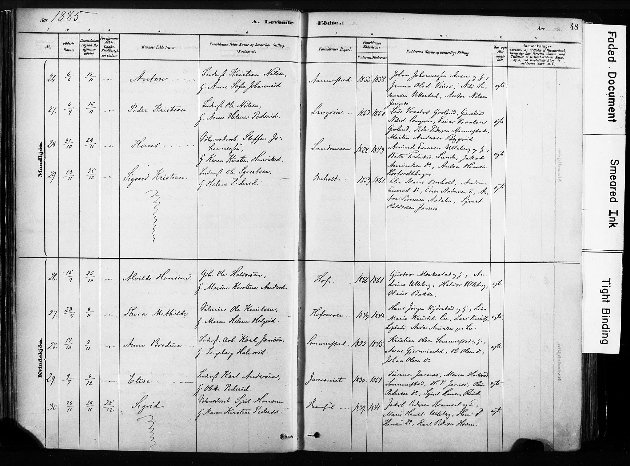 Sandsvær kirkebøker, SAKO/A-244/F/Fb/L0001: Parish register (official) no. II 1, 1878-1906, p. 48
