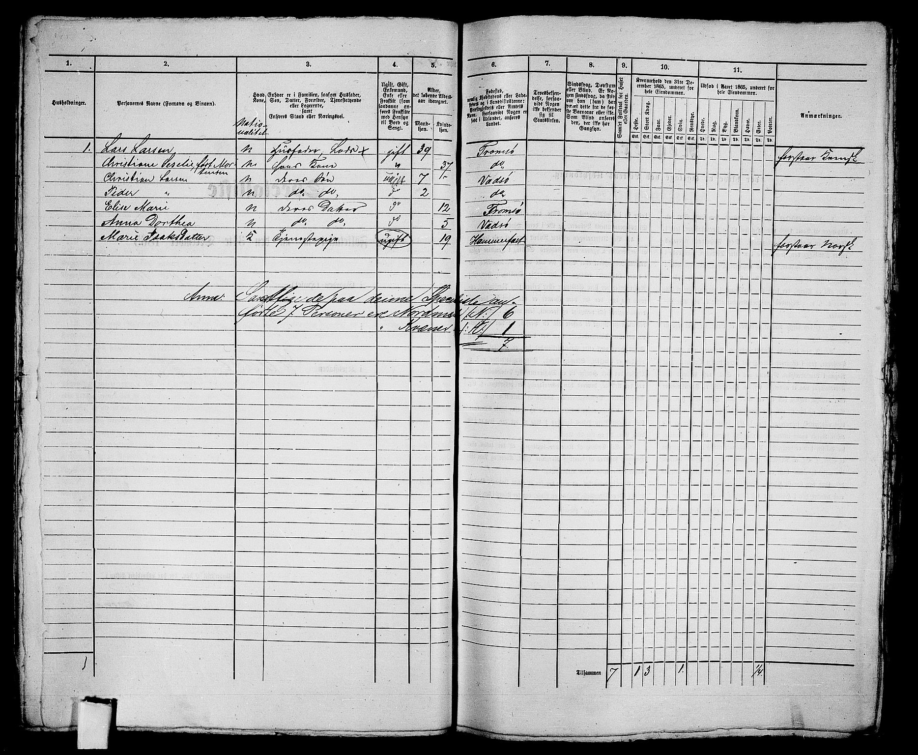 RA, 1865 census for Vadsø/Vadsø, 1865, p. 46